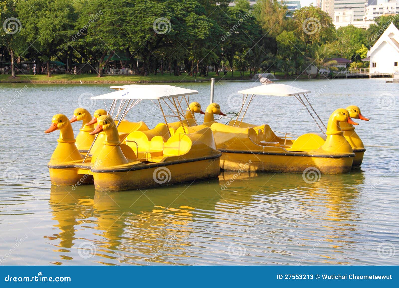 Duck Pedal Boat stock image. Image of nature, yellow 