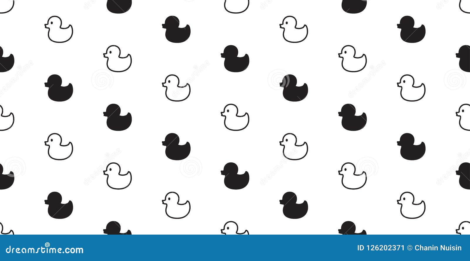 Duck Seamless Pattern Rubber Duck Vector Tile Background Scarf Isolated ...
