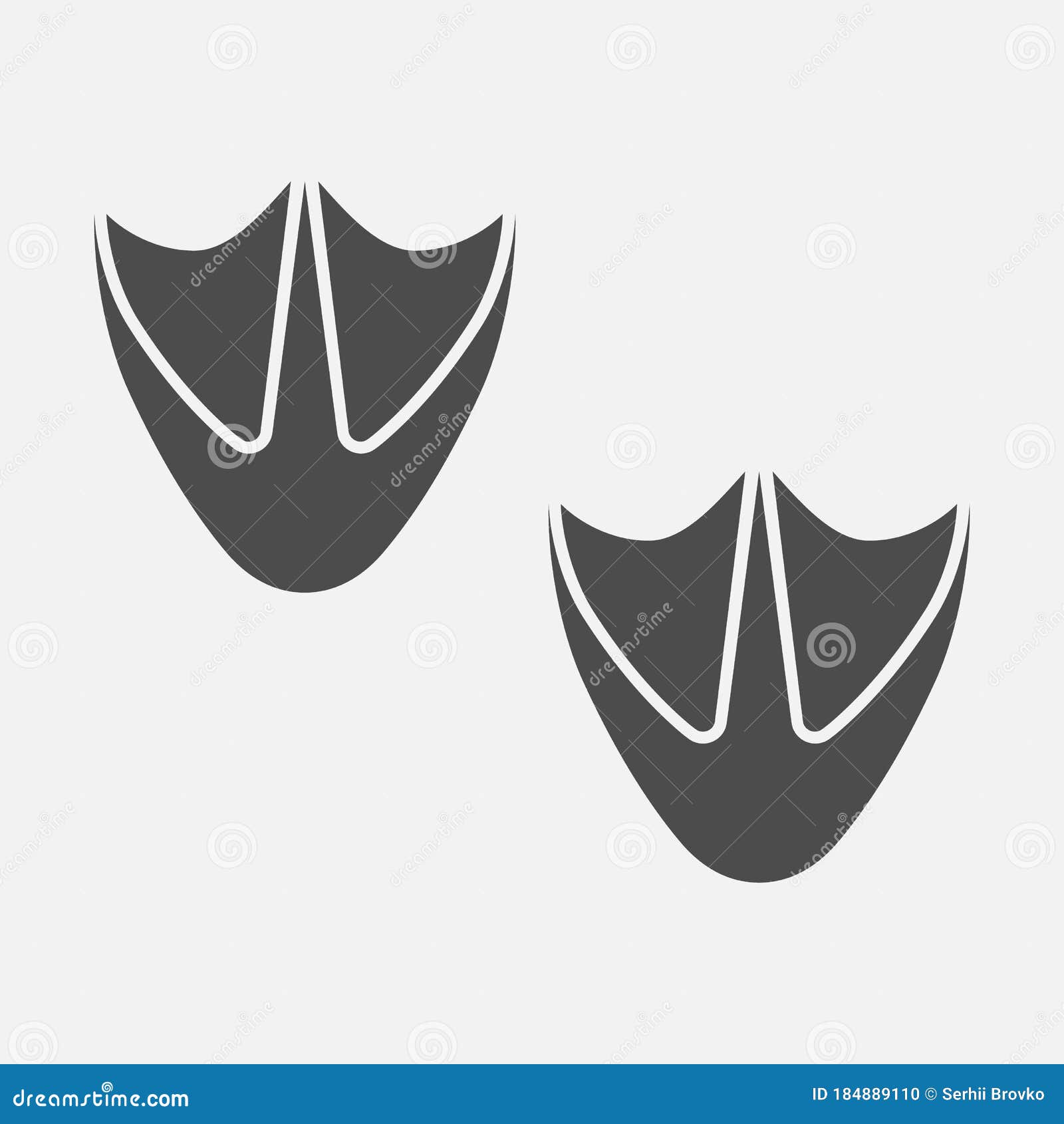 duck step icon. duck paw icon  on white background.  