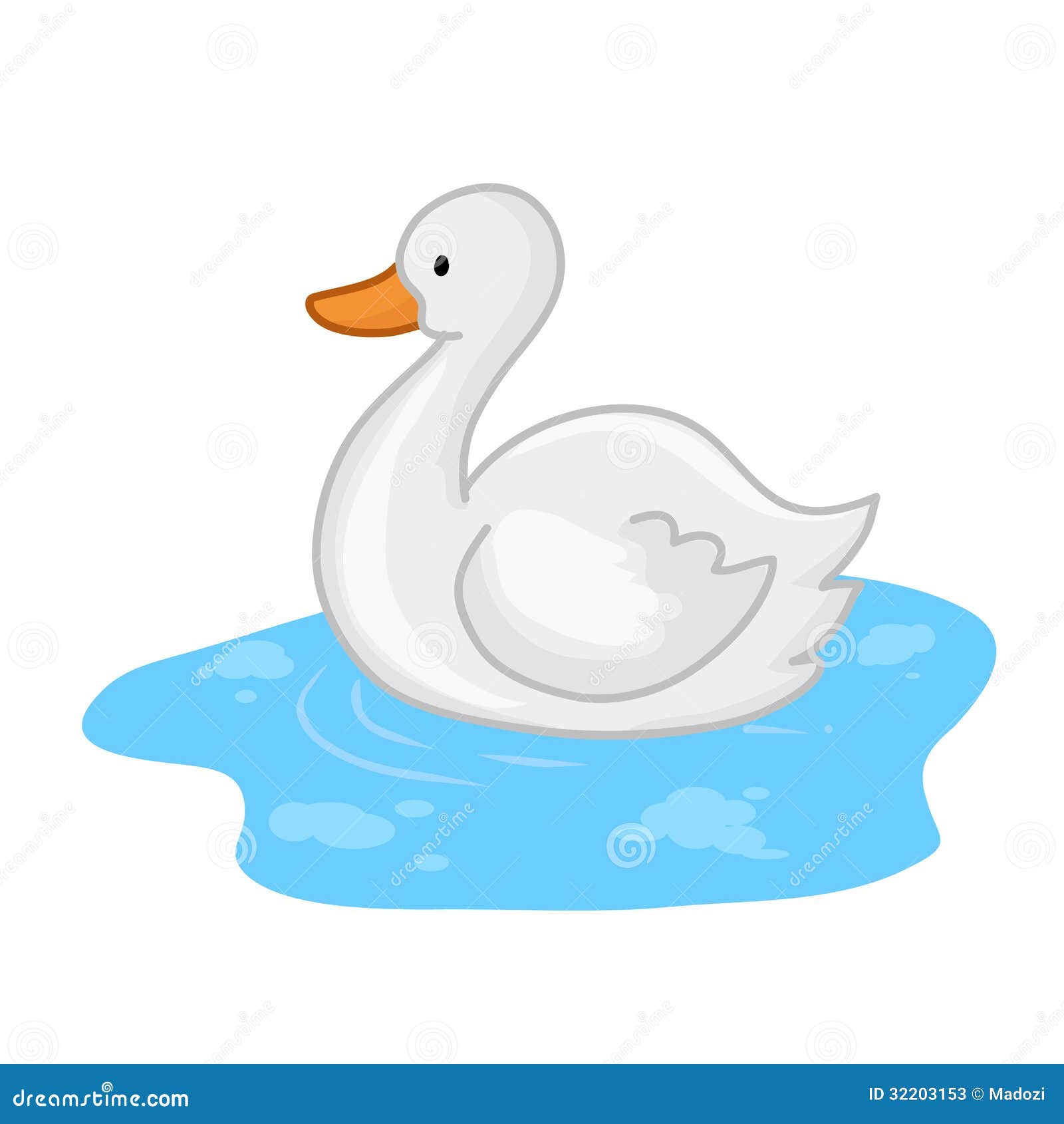 Duck in water stock vector. Illustration of duckling - 32203153