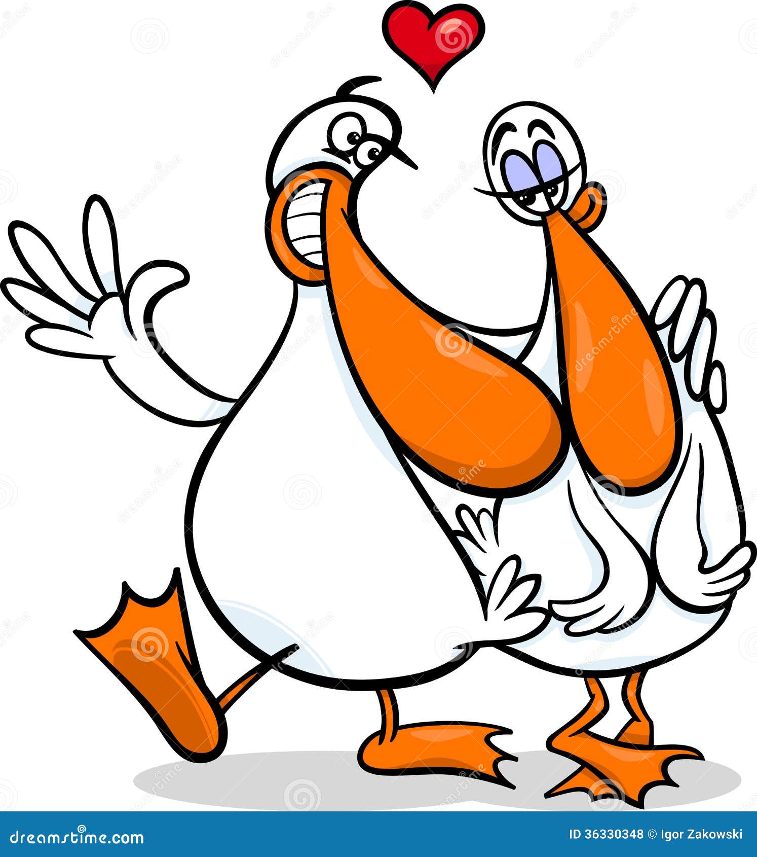 Ducks in Love Cartoon Illustration Stock Vector - Illustration of cherish,  farm: 36330348
