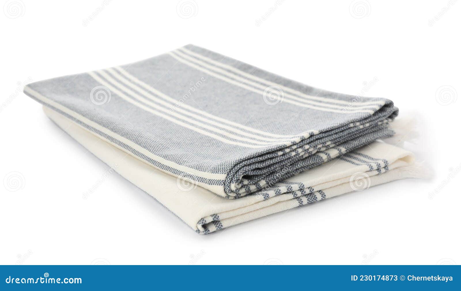 Due Asciugamani Da Cucina a Strisce Isolati Su Bianco Immagine Stock -  Immagine di stoffa, differente: 230174873