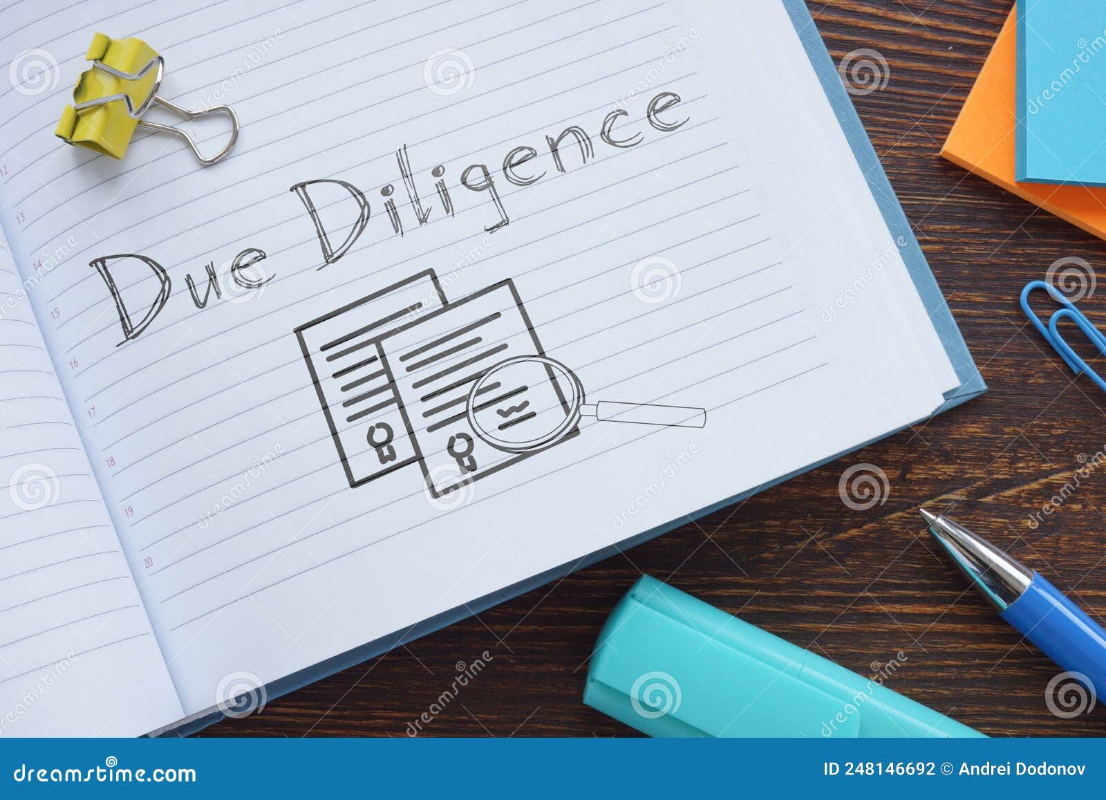 Due Diligence is Shown Using the Text Stock Photo Image of inspection