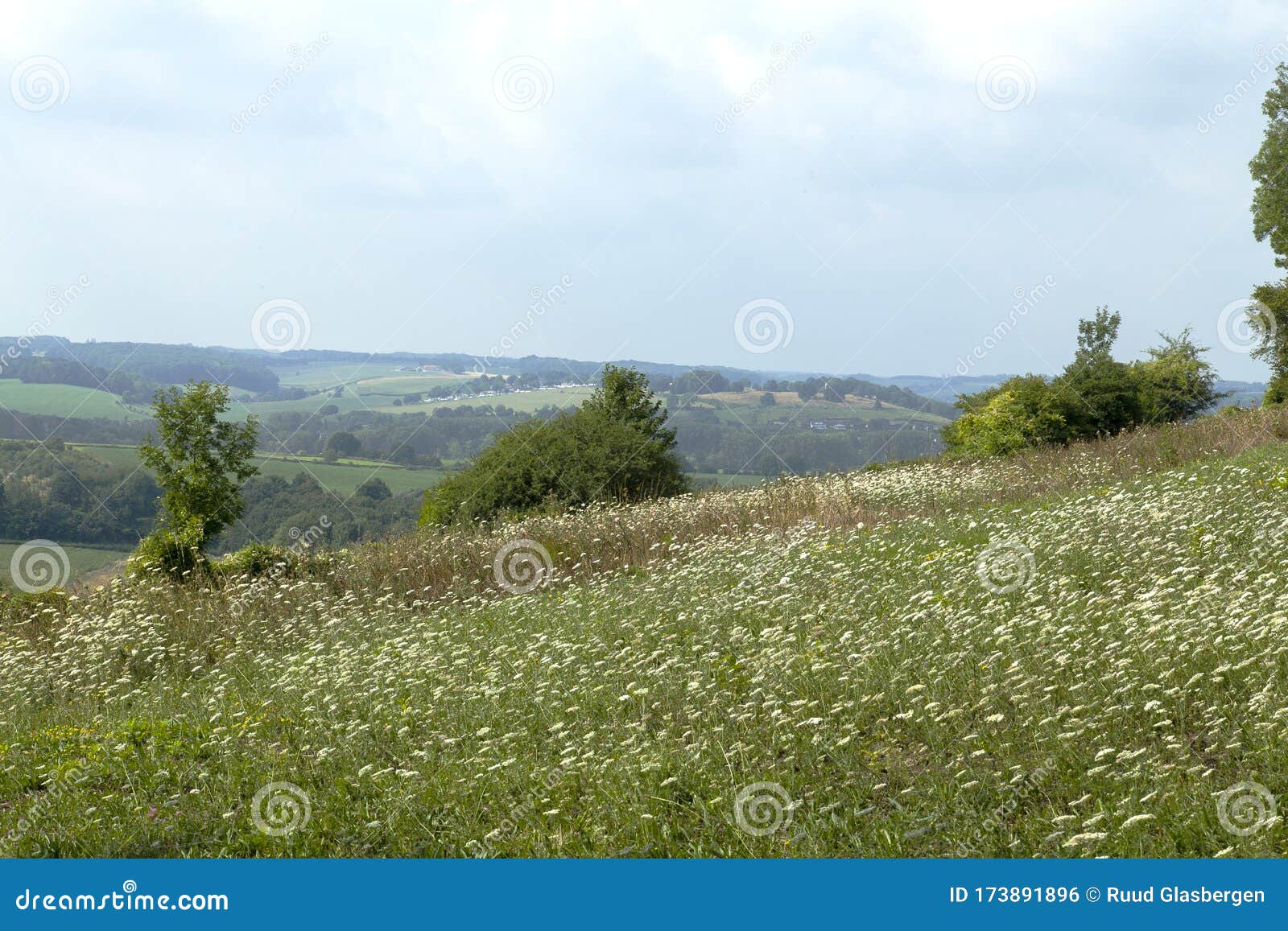 beautiful rolling landscapes around eys, south limburg, the netherlands