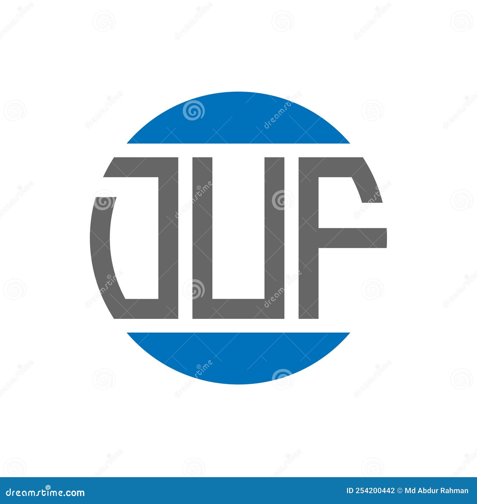 duf letter logo  on white background. duf creative initials circle logo concept.