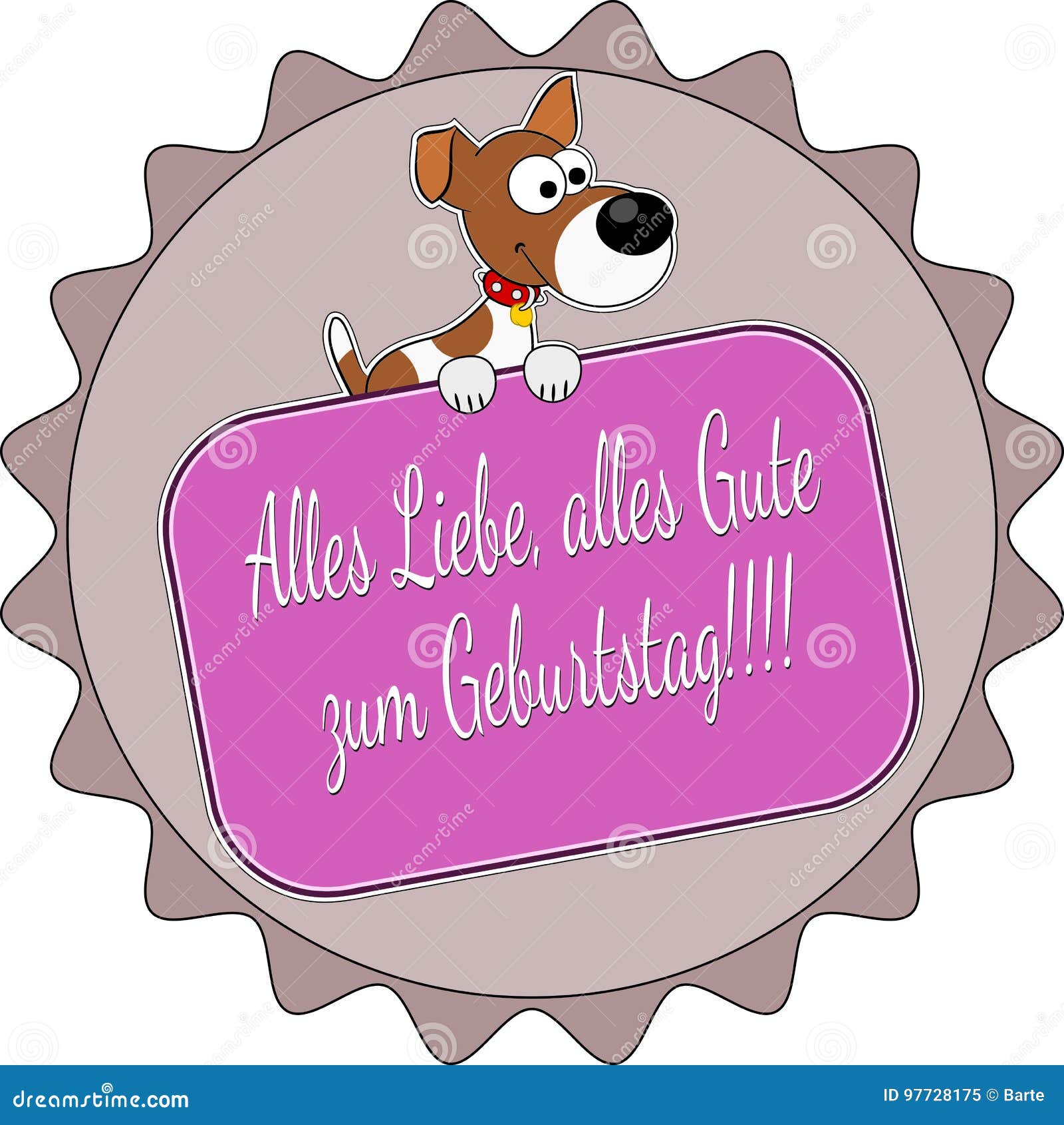 Duitse Gelukkige Verjaardag Vector Illustratie Illustration Of Element Bruin 97728175