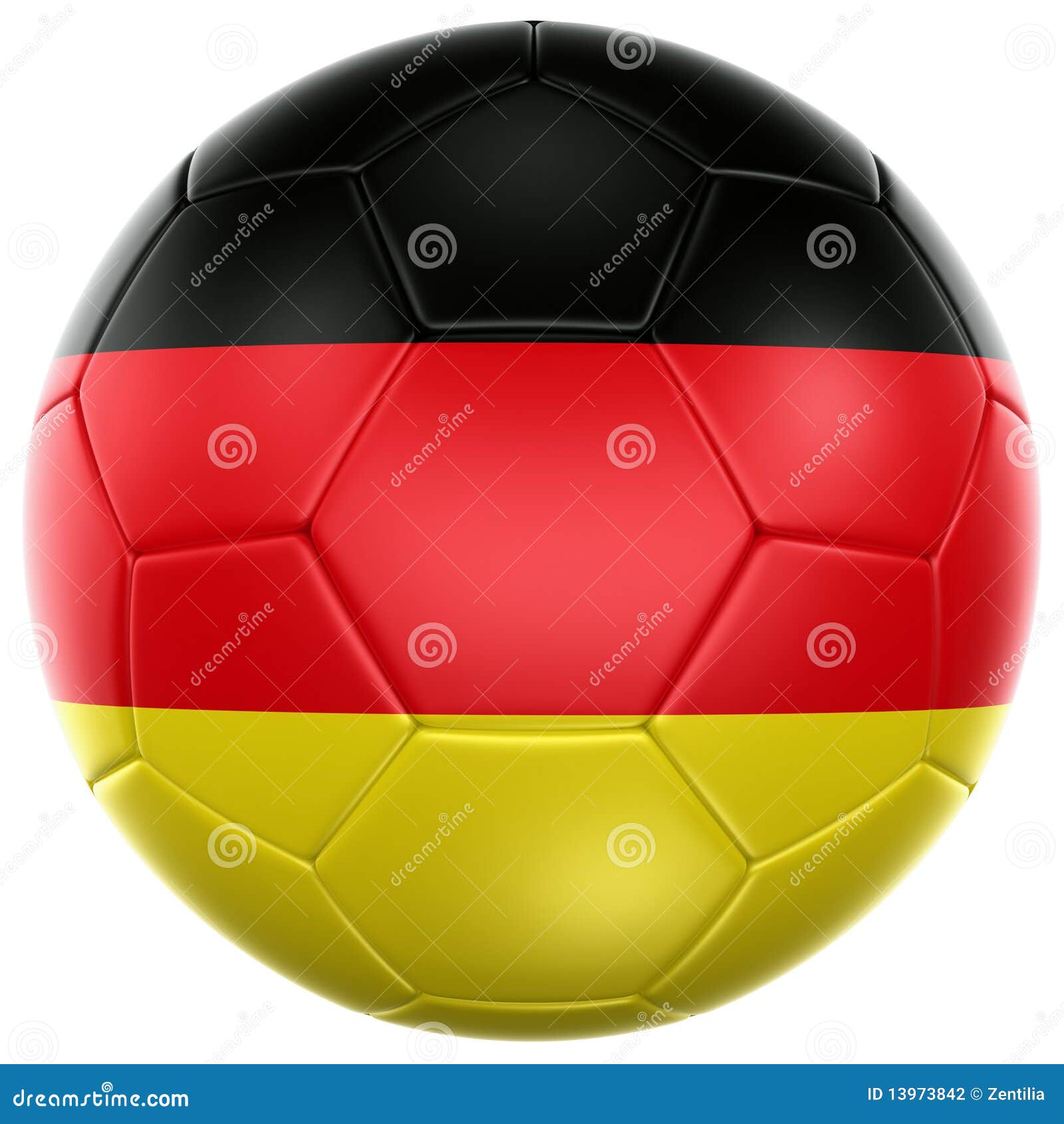 Het 3d teruggeven van een Duitse voetbalbal die op een witte achtergrond wordt geïsoleerdl