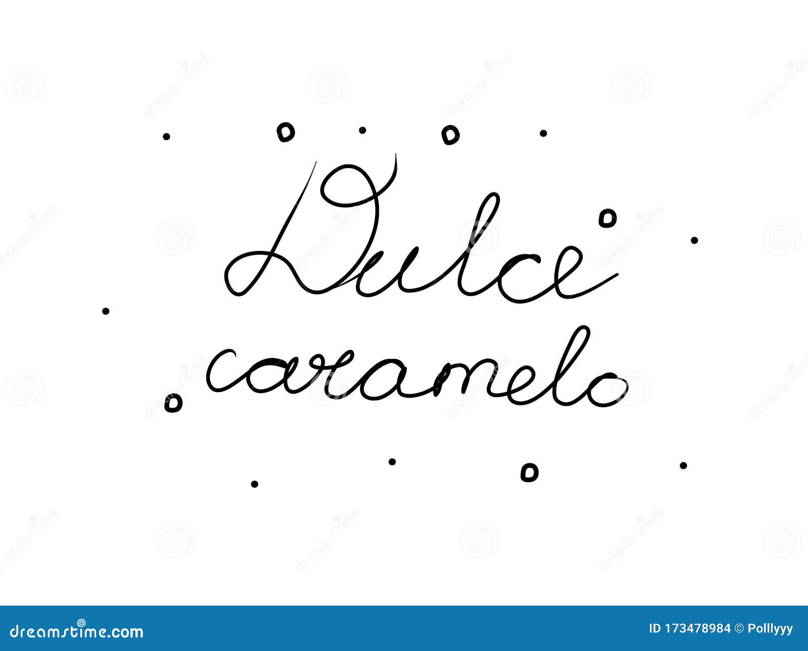 dulce caramelo phrase handwritten with a calligraphy brush. sweet candy in spanish. modern brush calligraphy.  word black