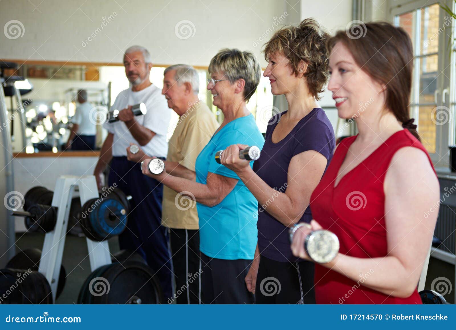 Dumbbell Exercises with Seniors Stock Photo Image of muscle, senior