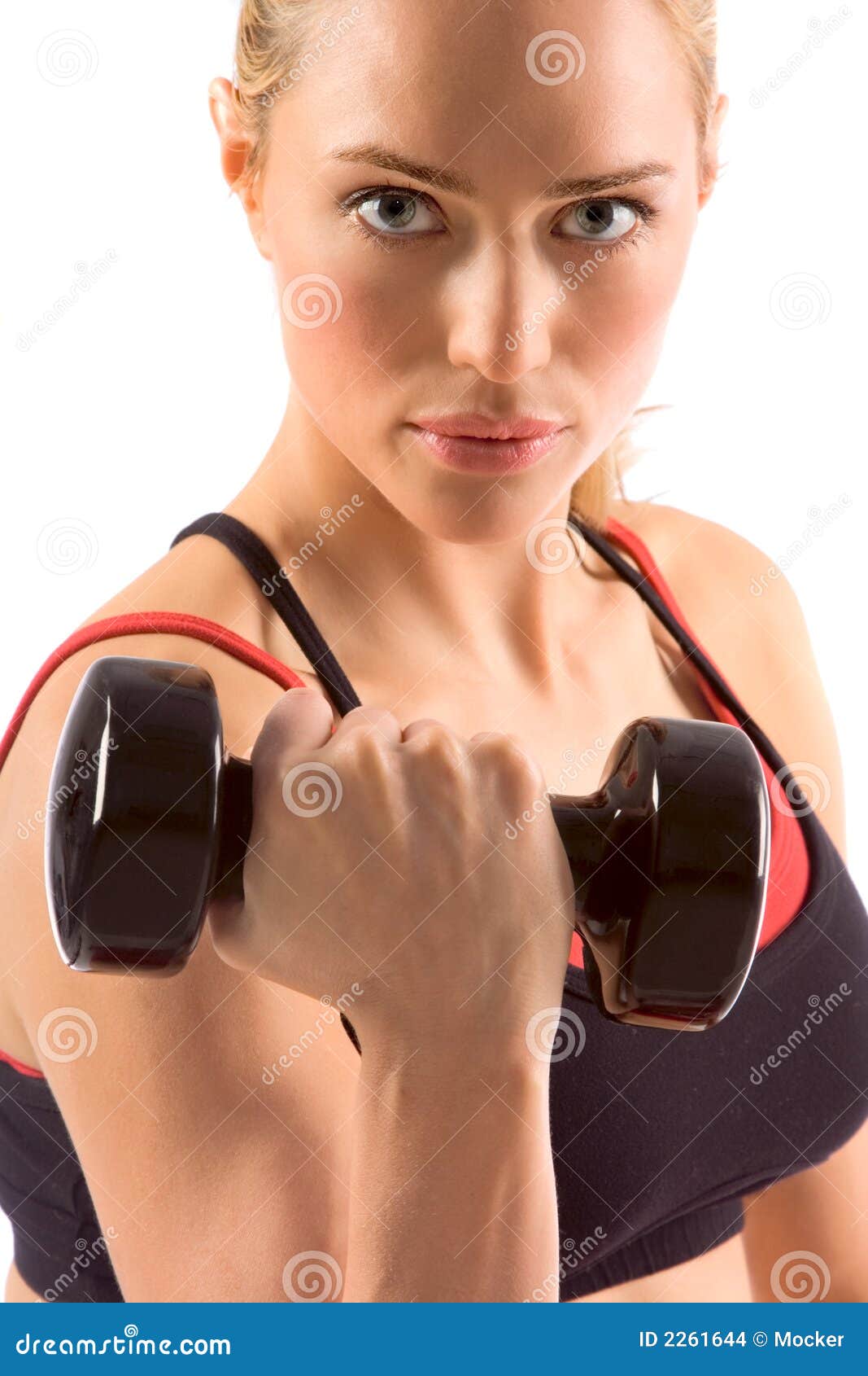 dumbbell woman weight workout in gym