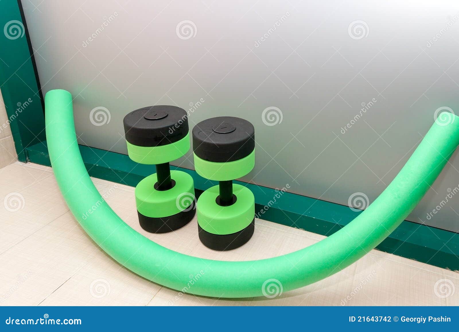 Dumbbells Noodles. Water Aerobics Stock Photo Image of green, objects