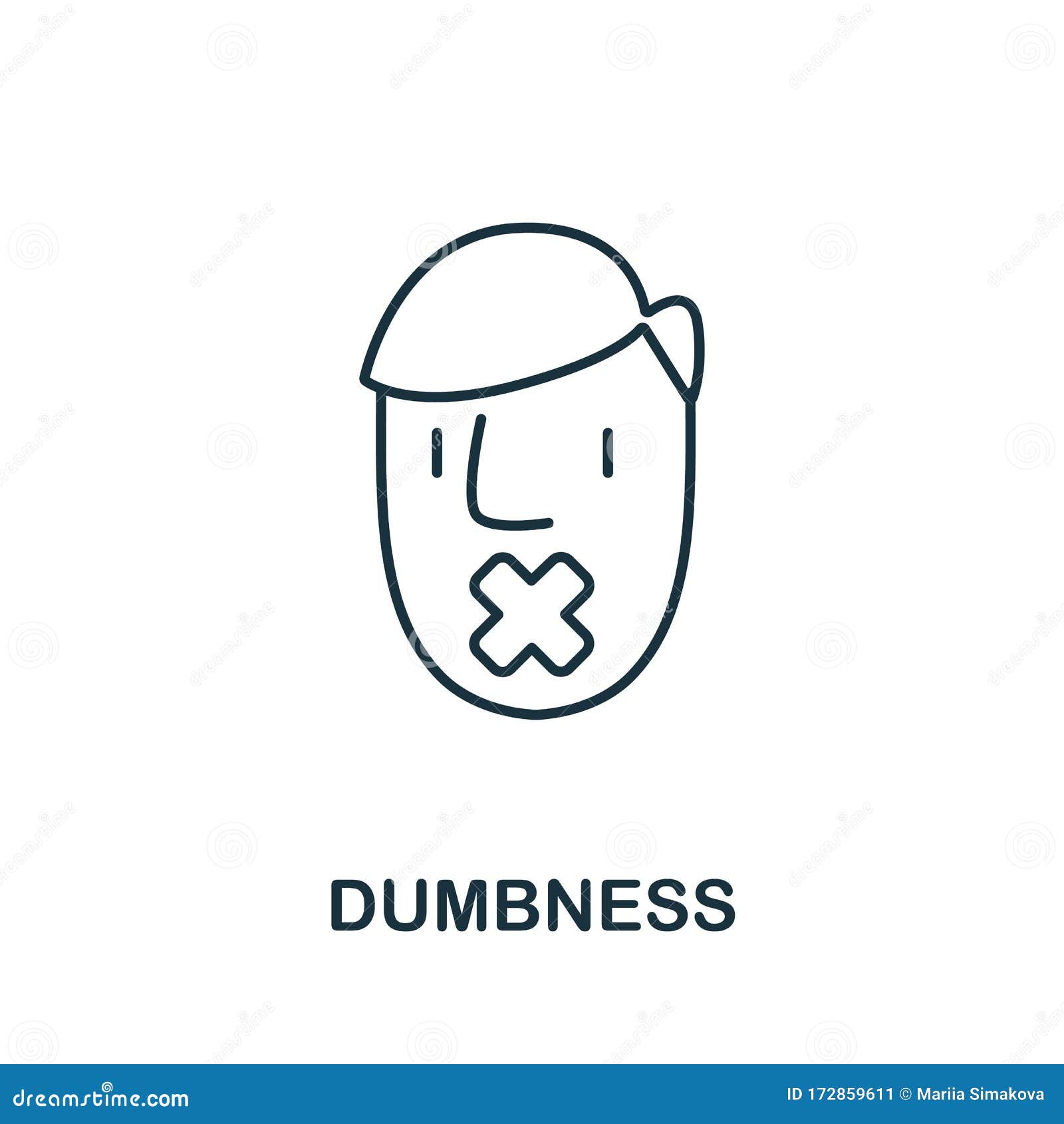 dumbness icon. simple line  dumbness  for templates, web  and infographics
