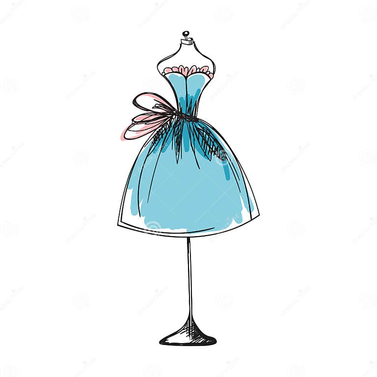 Dummy Dress Hand Drawing Illustration Vector Stock Vector ...