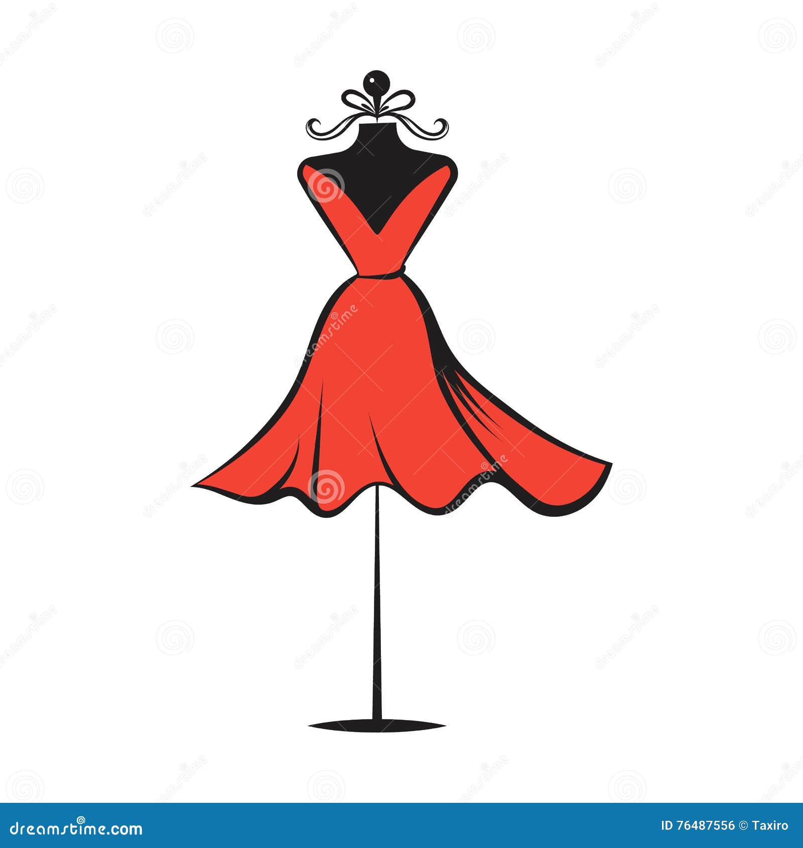 Dummy Dress Hand Drawing Illustration Vector Stock Vector ...