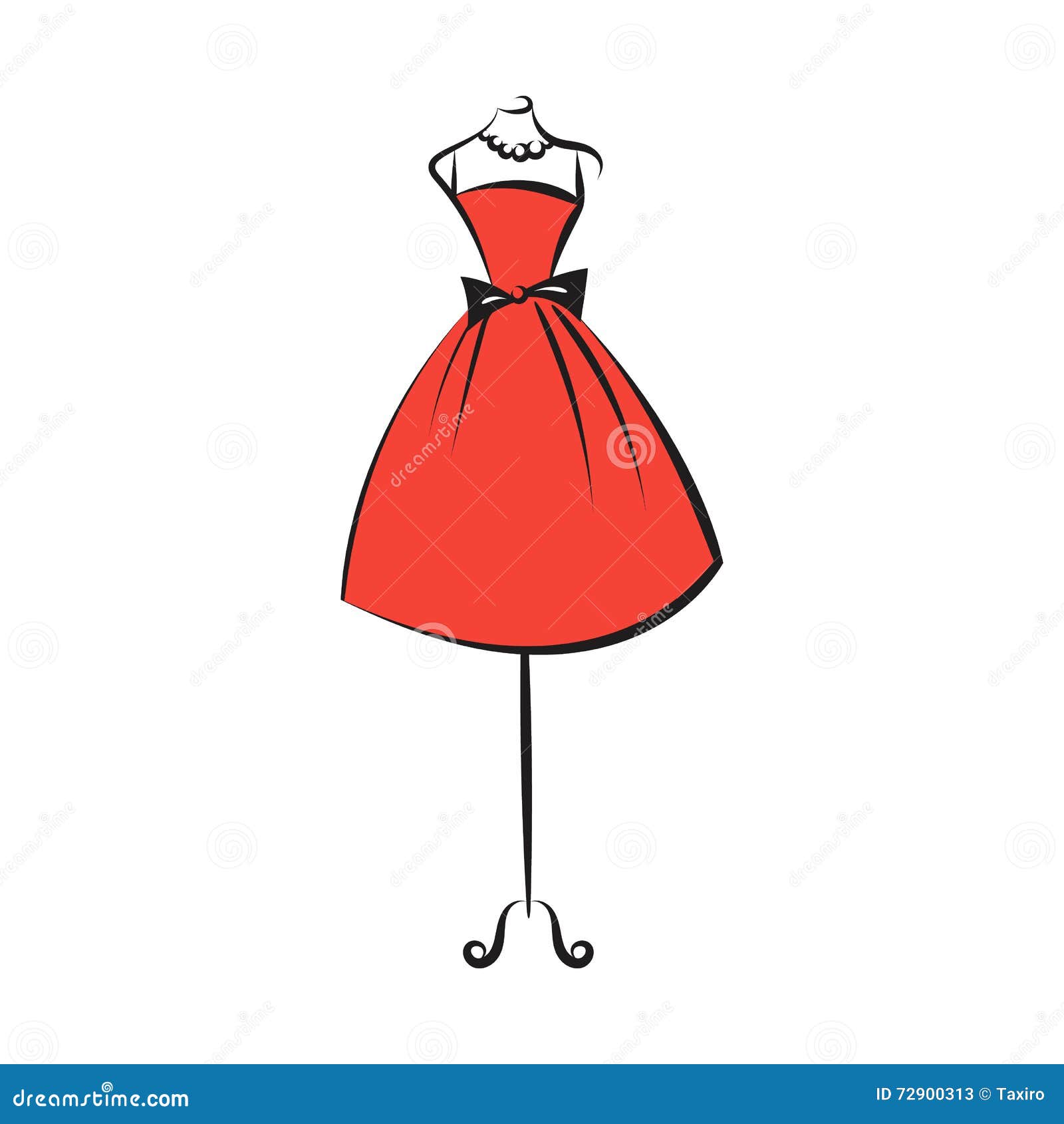 Dummy Dress Hand Drawing Illustration Vector Stock Vector ...