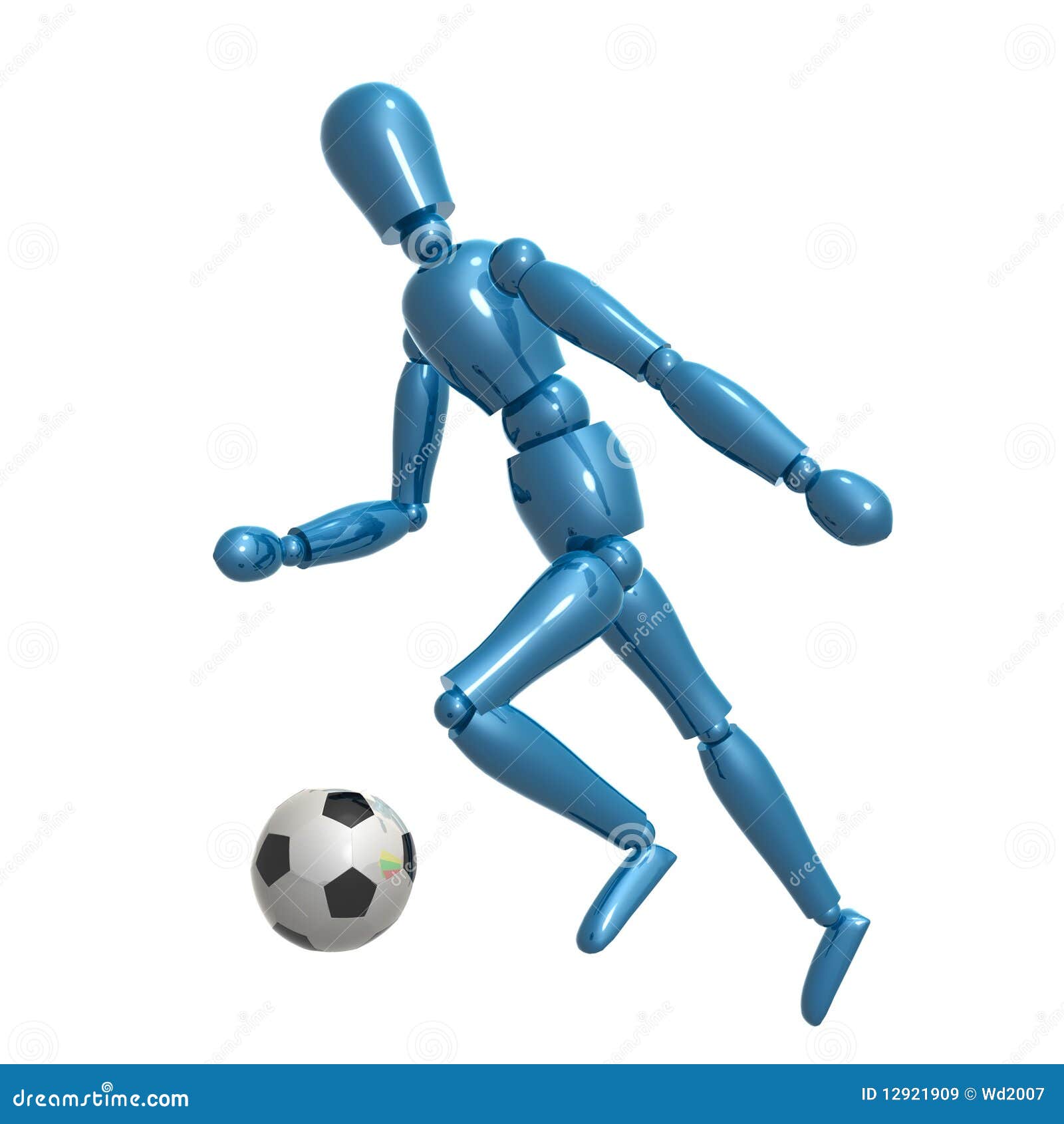 Dummy Figure Playing Soccer Ball Stock Illustration Illustration of