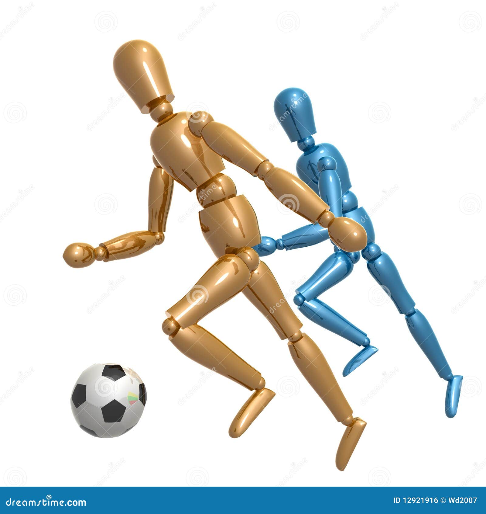 Dummy Figure Playing Soccer Ball Stock Illustration Illustration of