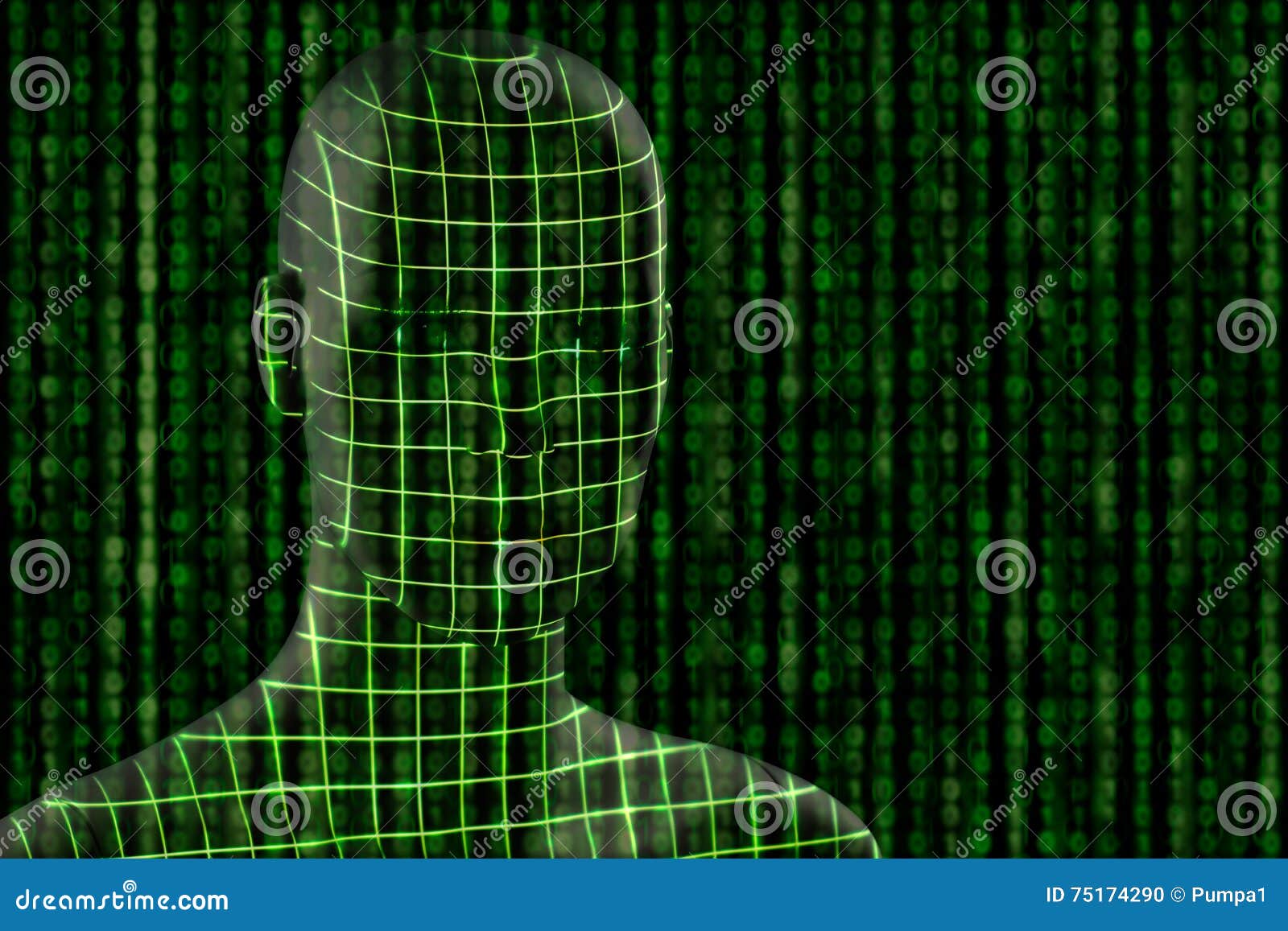 Dummy Head with Grid Projection Stock Illustration Illustration of