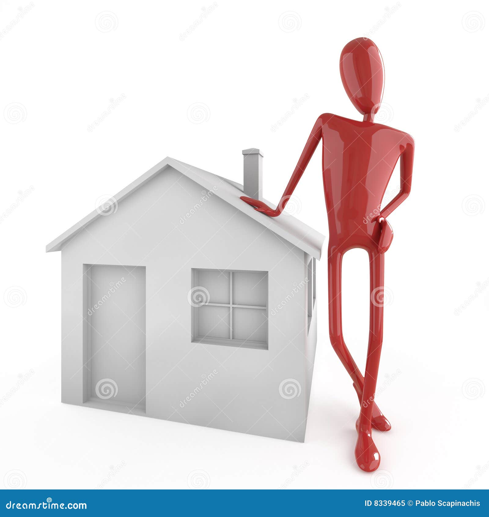 Dummy Leaning on House Icon Stock Illustration Illustration of