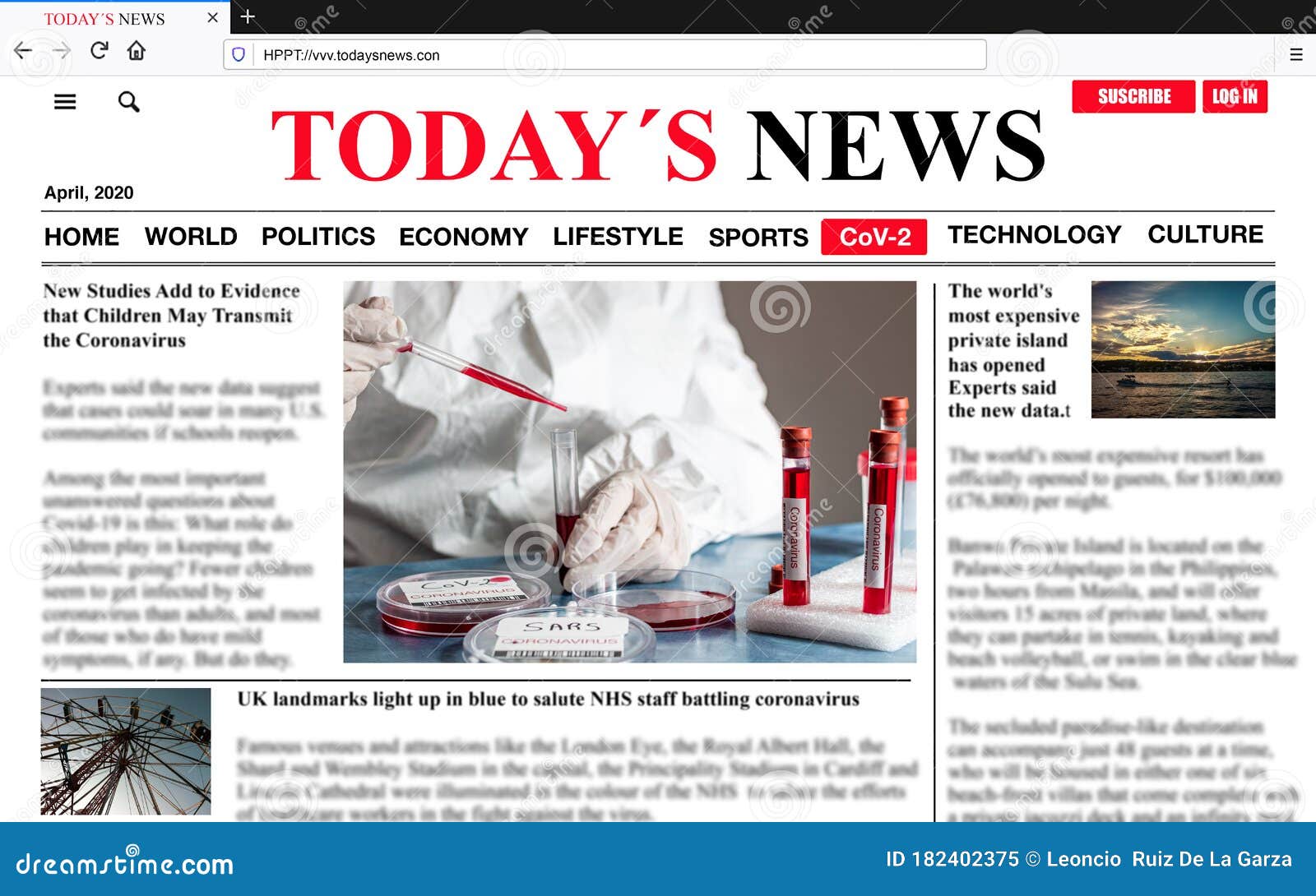 Dummy Online Dummy News site. Sketch, Copy Space Stock Image Image