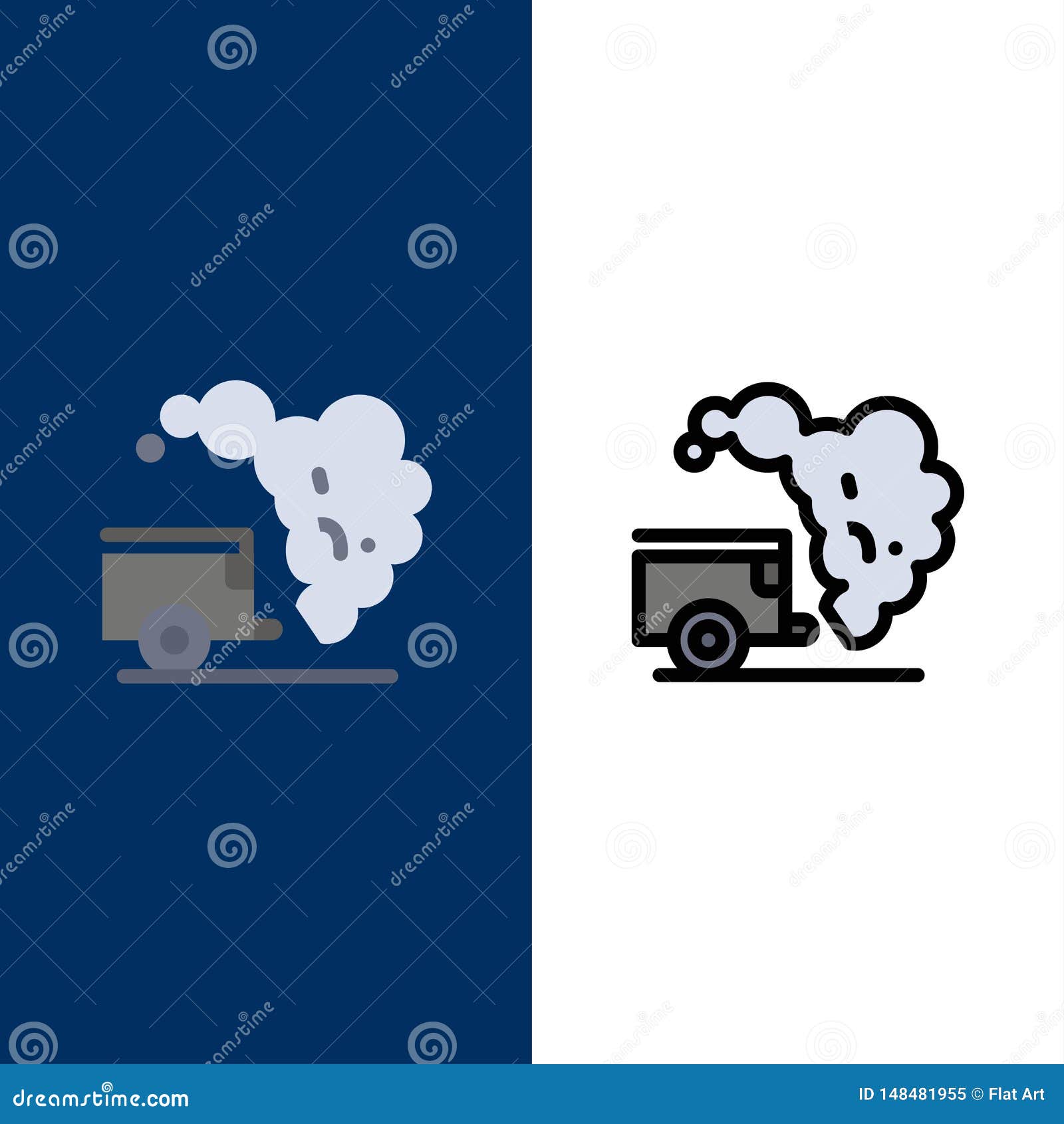 Dump, Environment, Garbage, Pollution Icons. Flat and Line Filled Icon ...