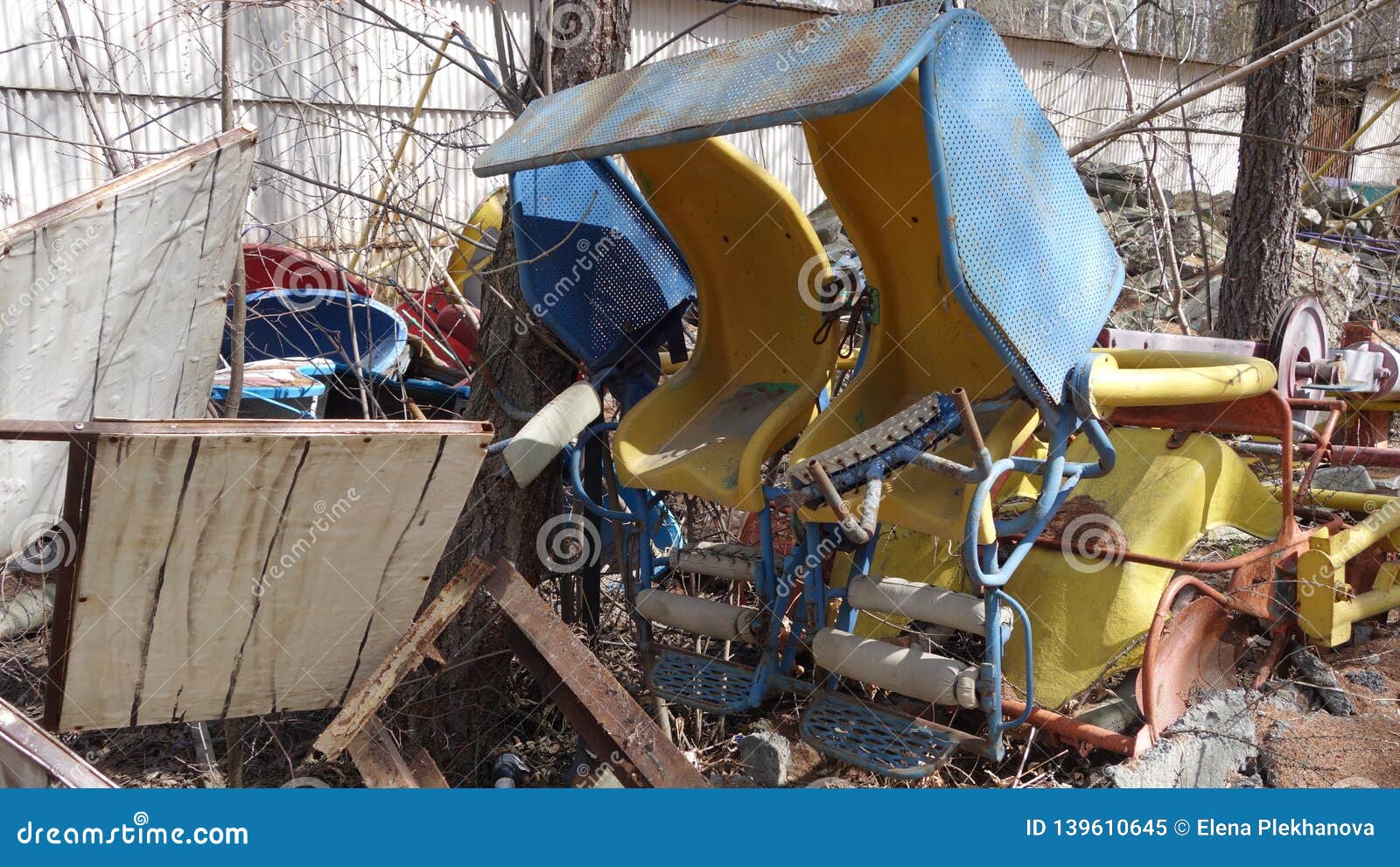 Dump of Old Things, Carousel Seat Stock Image Image of seat, broken