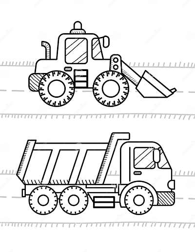 Dump Truck, Excavator stock vector. Illustration of construction - 76565485