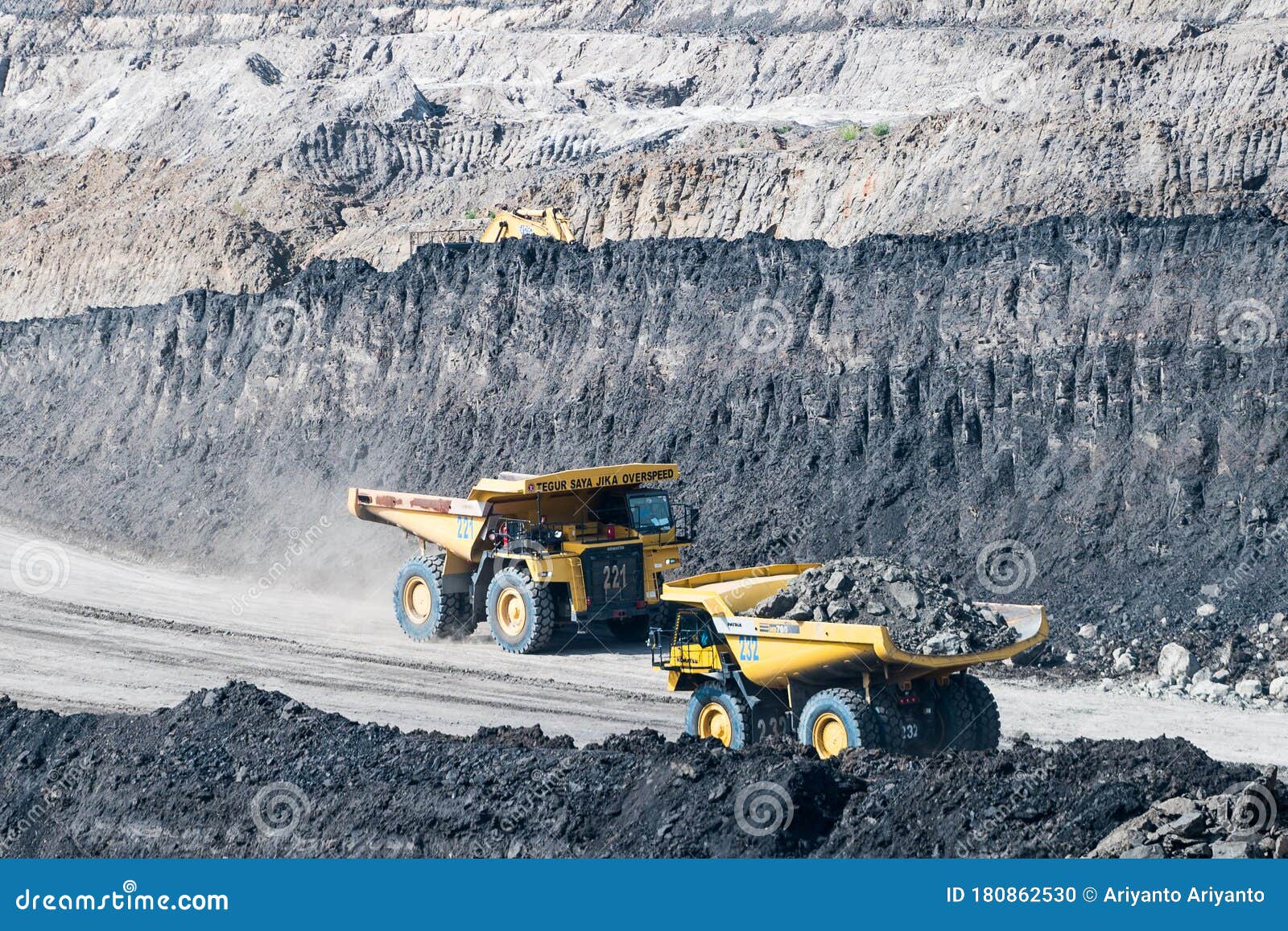 The Dump Truck in the Quarry., Production of Coal in the Coal Mine