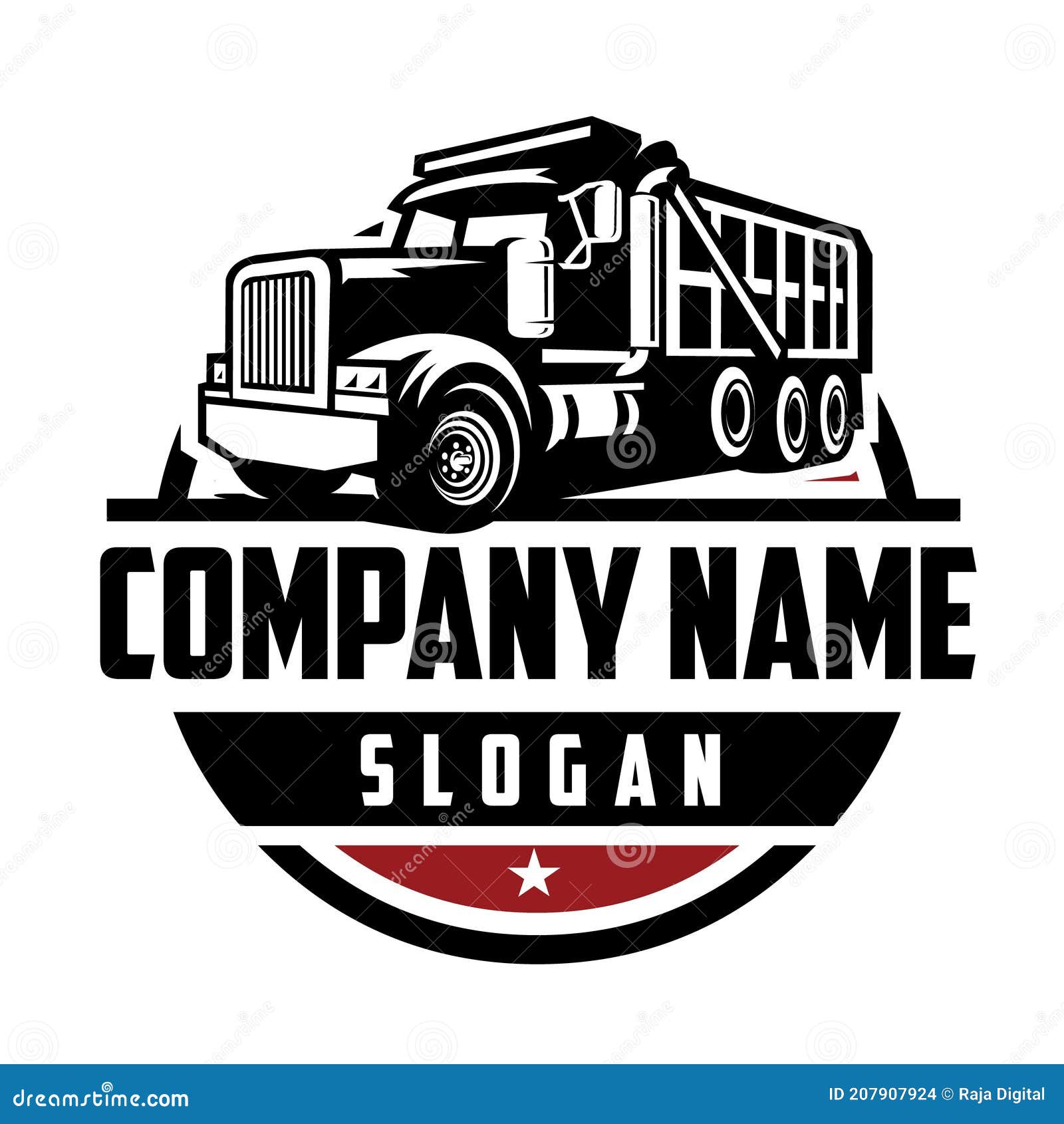 dump truck ready made logo template set. ready made logo