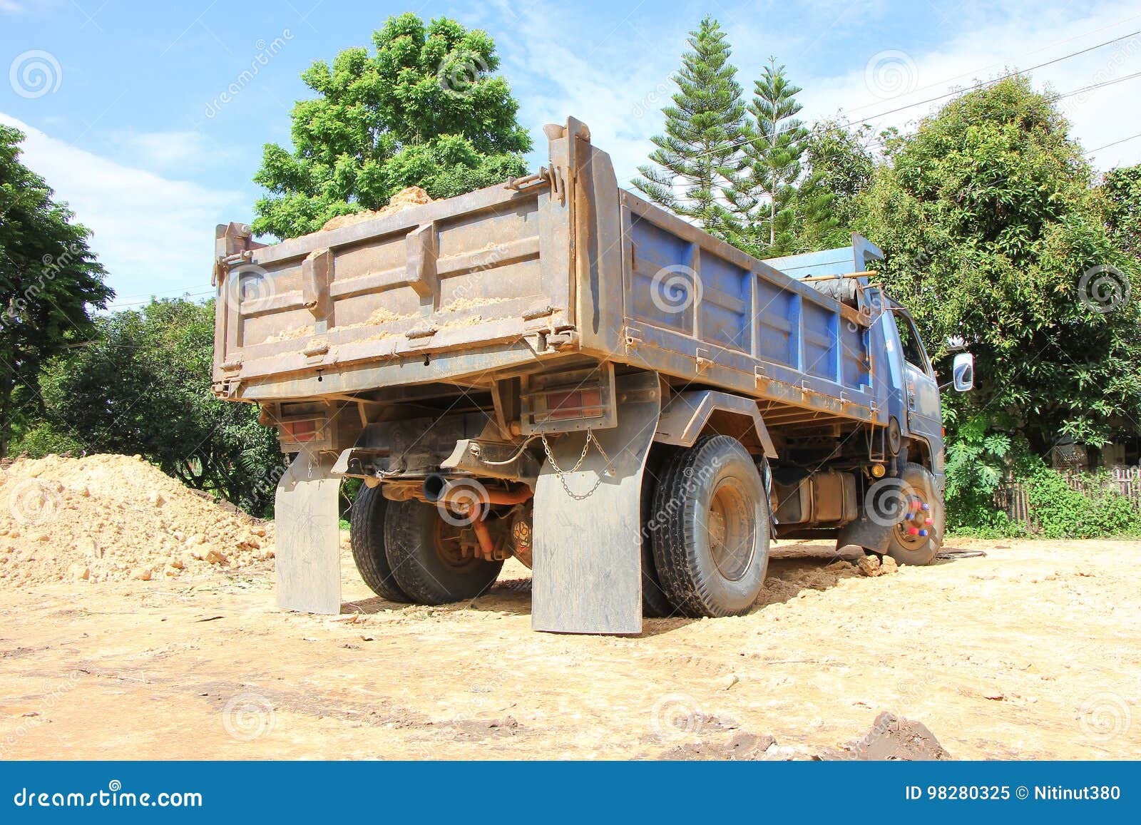 Dump Truck of Soil at Construction Site Stock Image Image of