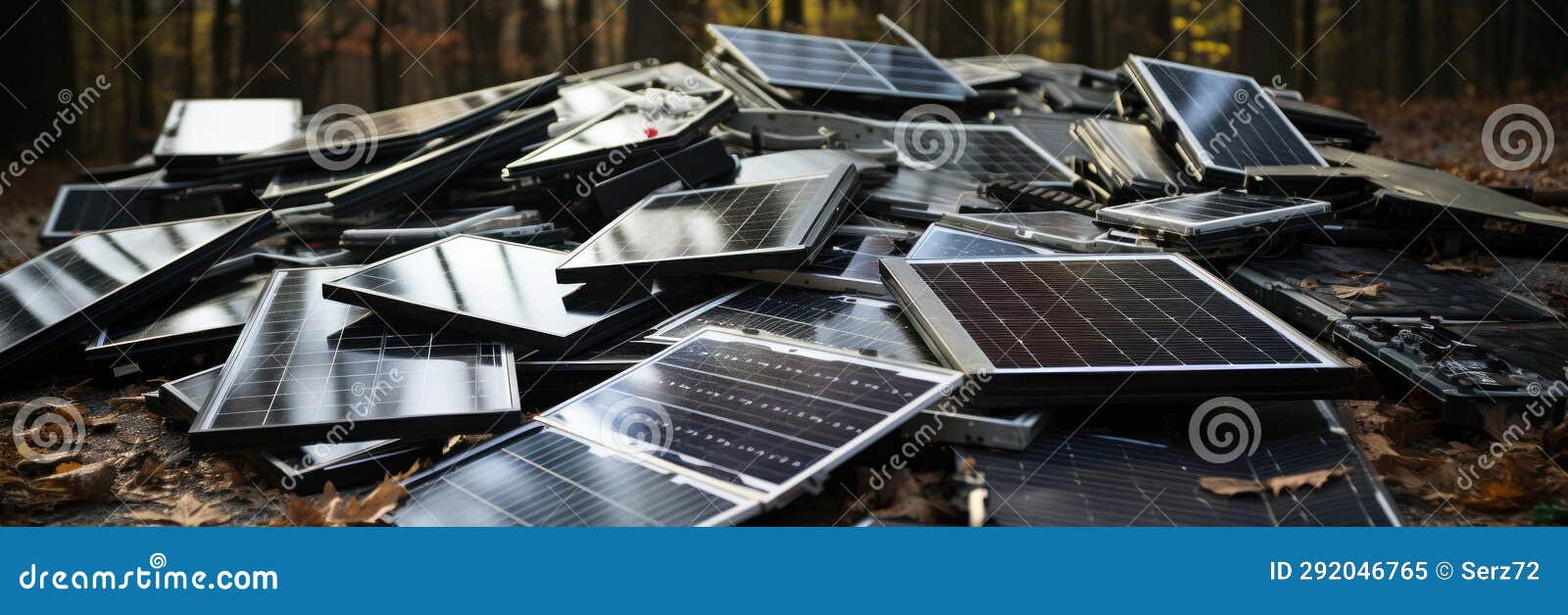 Problem of Disposal and Recycling of Solar Panels Stock Illustration