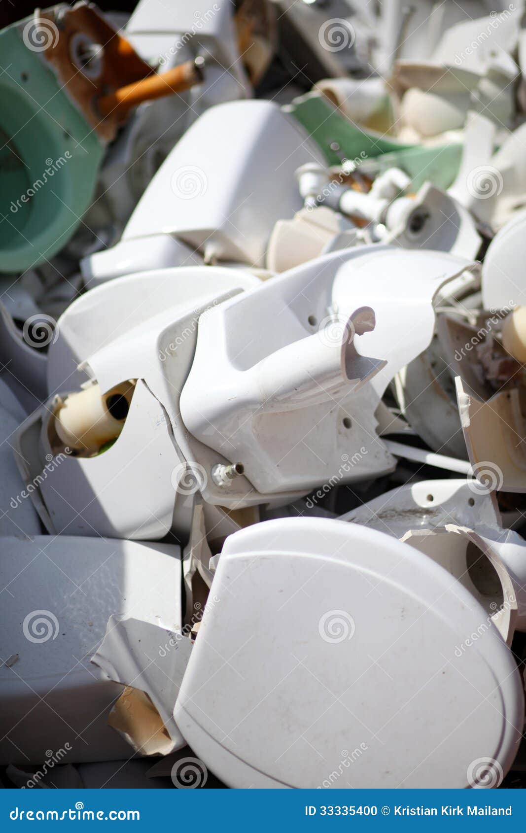 Dumped ceramic toilets stock photo. Image of isolation 33335400