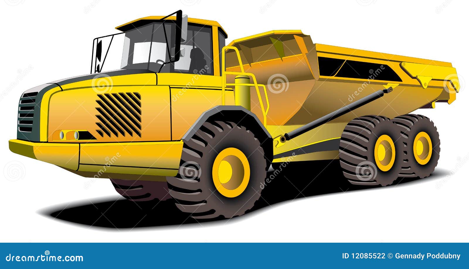 Orange Dumper Semitrailer Vector Illustration 75948452