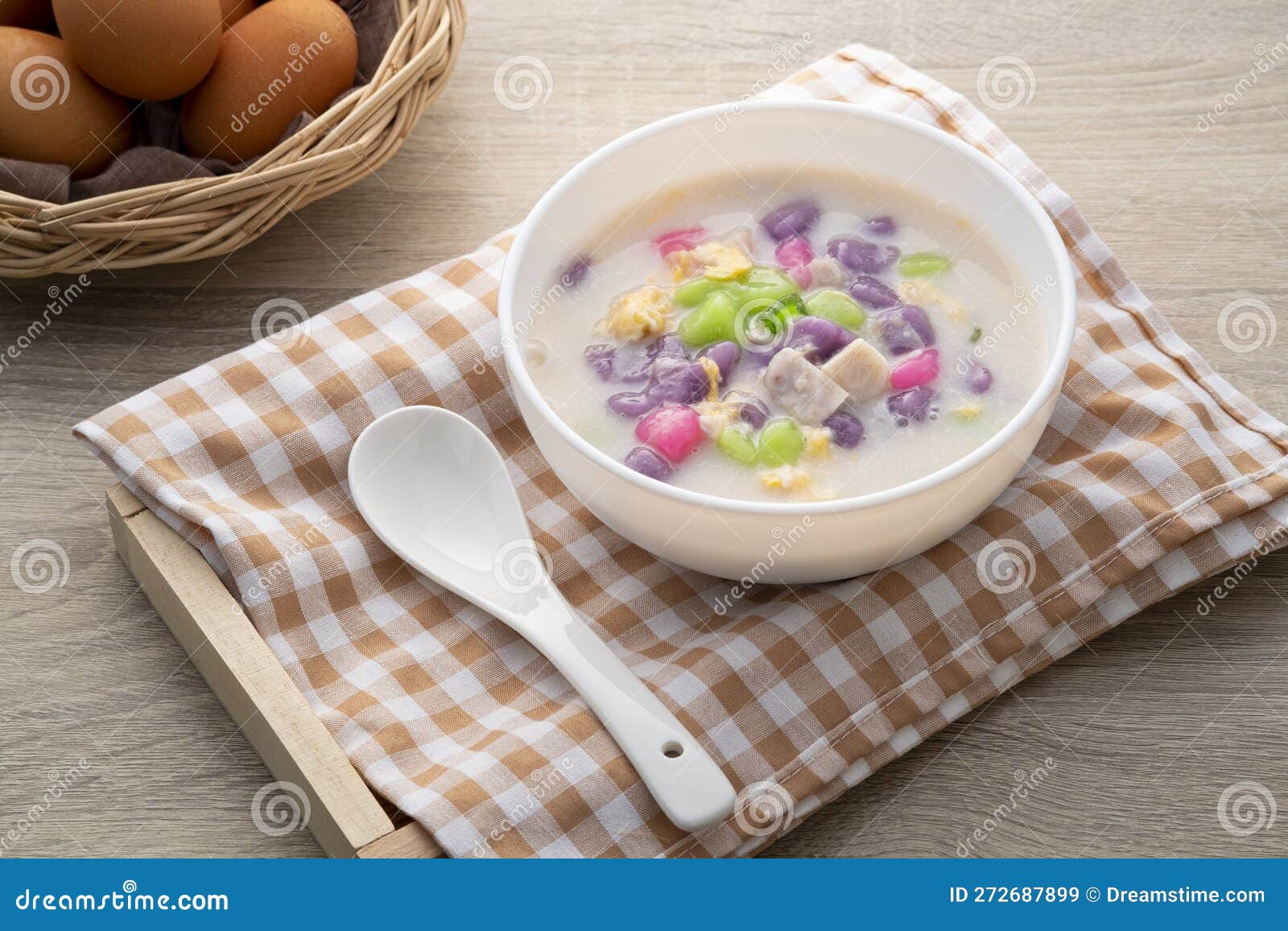 Dumplings in coconut milk stock image. Image of outdoor 272687899