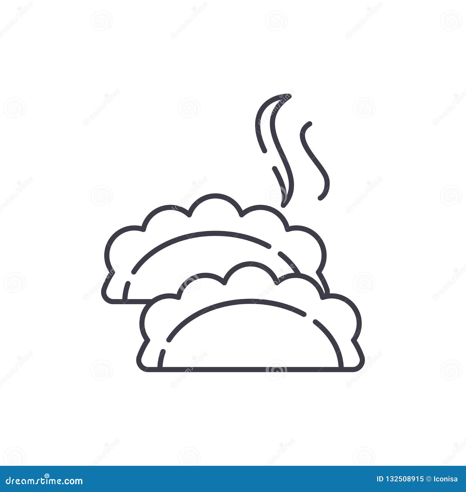 dumplings line icon concept. dumplings  linear , , sign