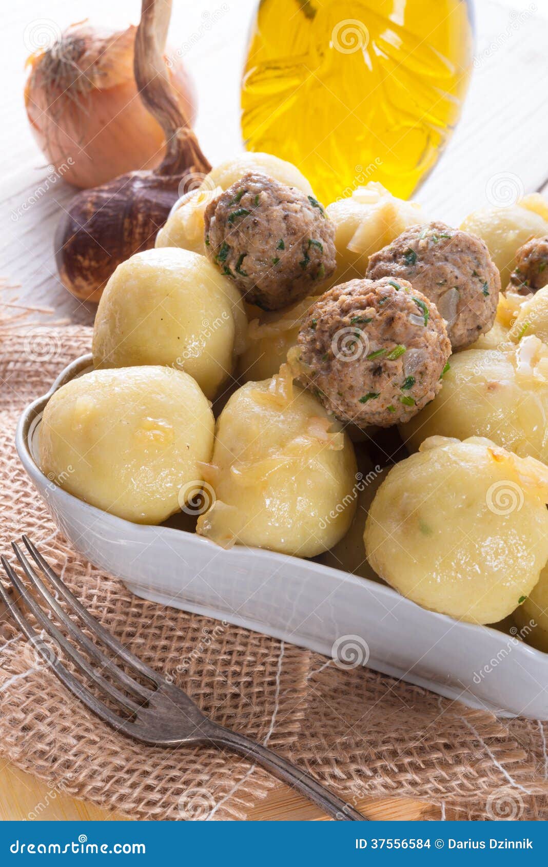 Dumplings with meatball stock photo. Image of european 37556584