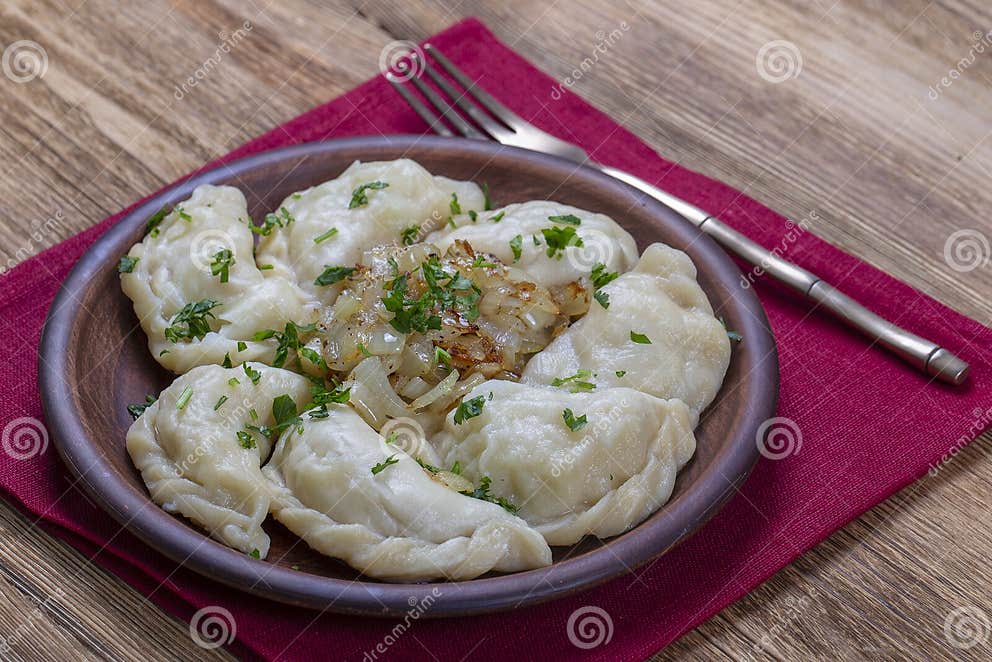 Dumplings Stuffed with Potato. Healthy Vegetarian Homemade Food