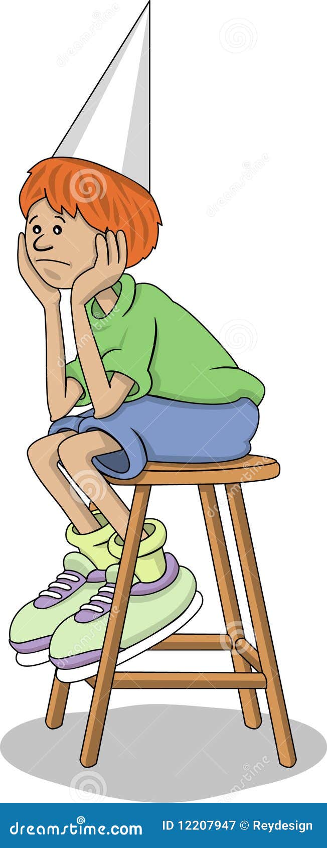 Dunce cap Student boy stock vector. Illustration of student - 12207947