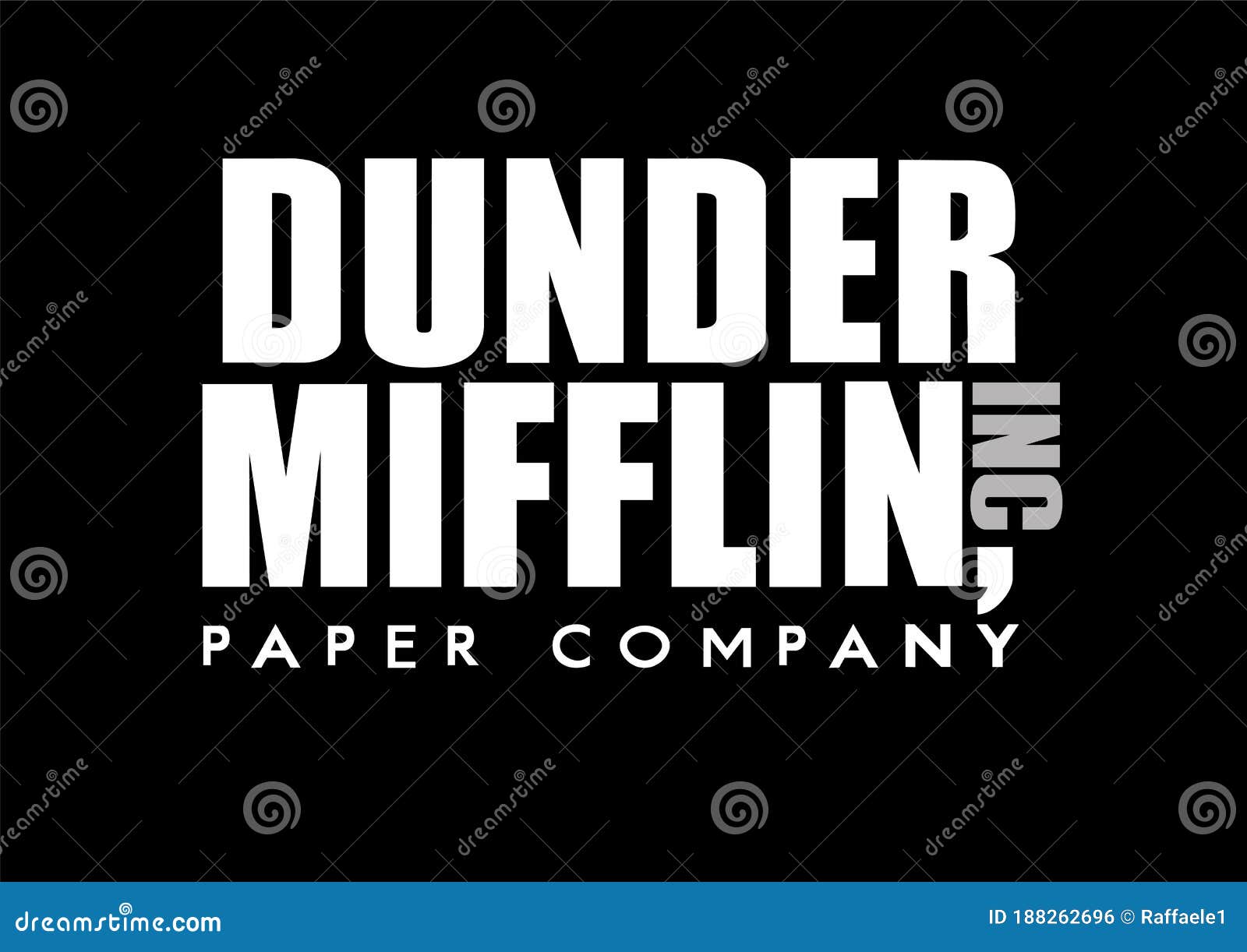 Dunder Mifflin Inc Logo stock illustration. Illustration of