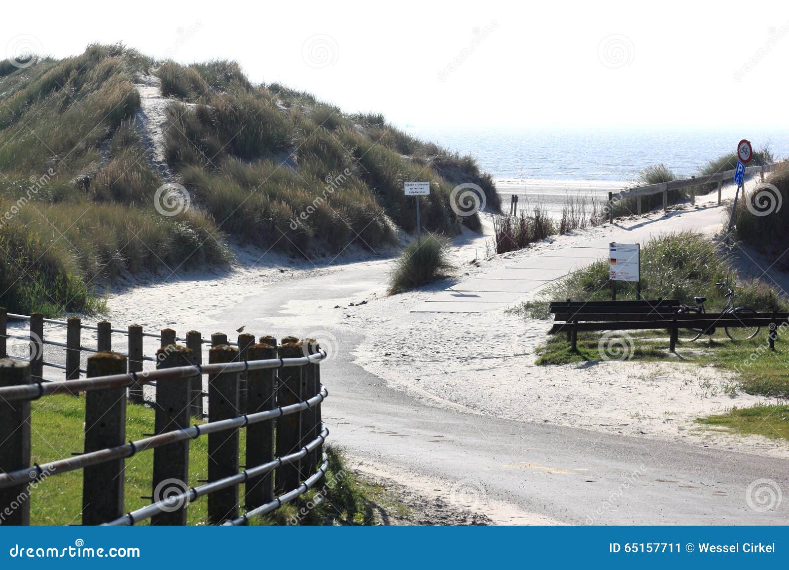dunes and beach at ameland island, holland
