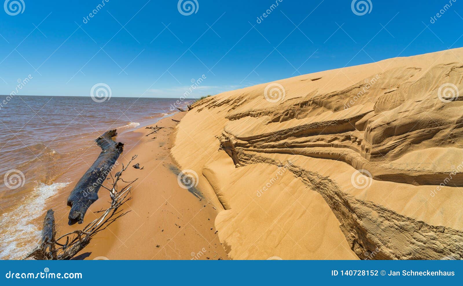 dunes island `las dunas de san cosme y damian` in the middle of the rio parana near the city encarnacion.