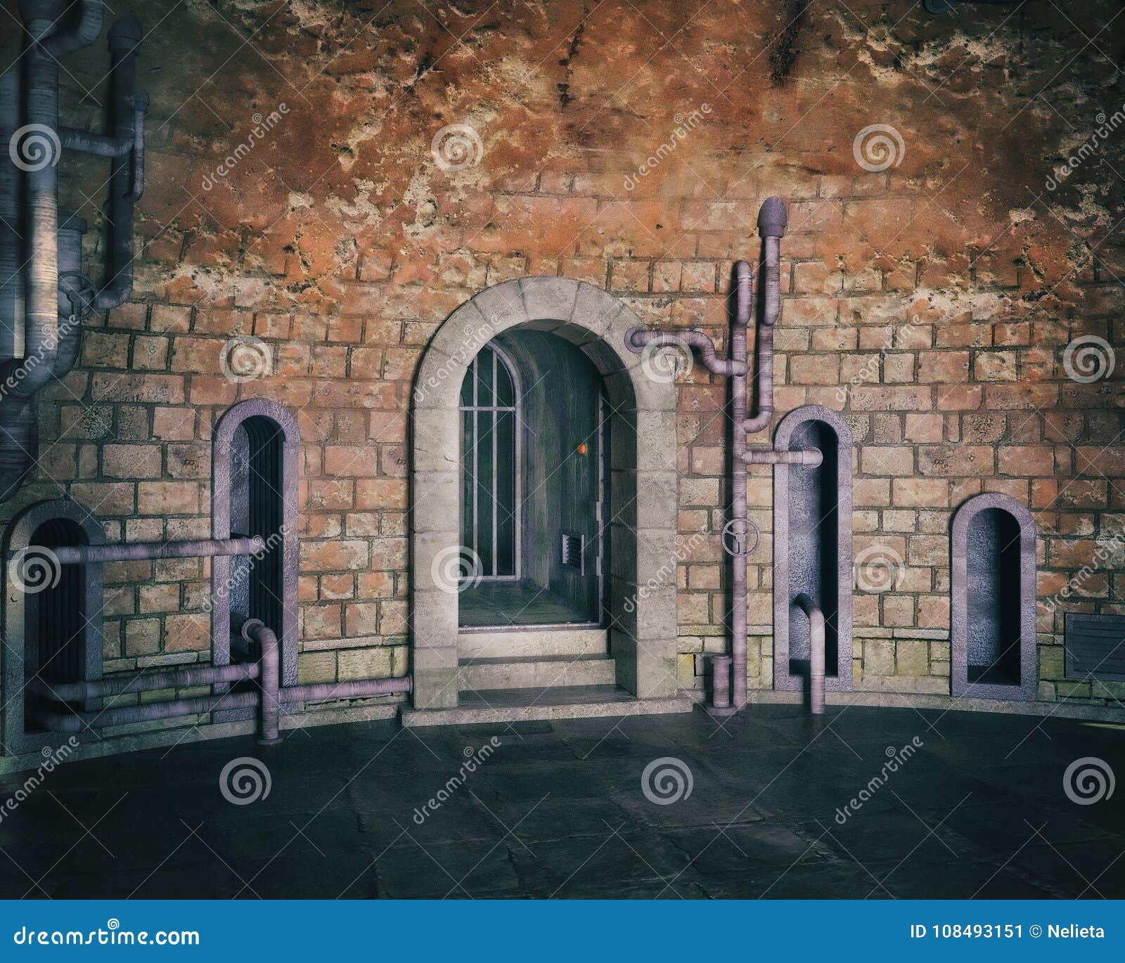 Dungeon 3D Background stock illustration. Illustration of dungeon 108493151