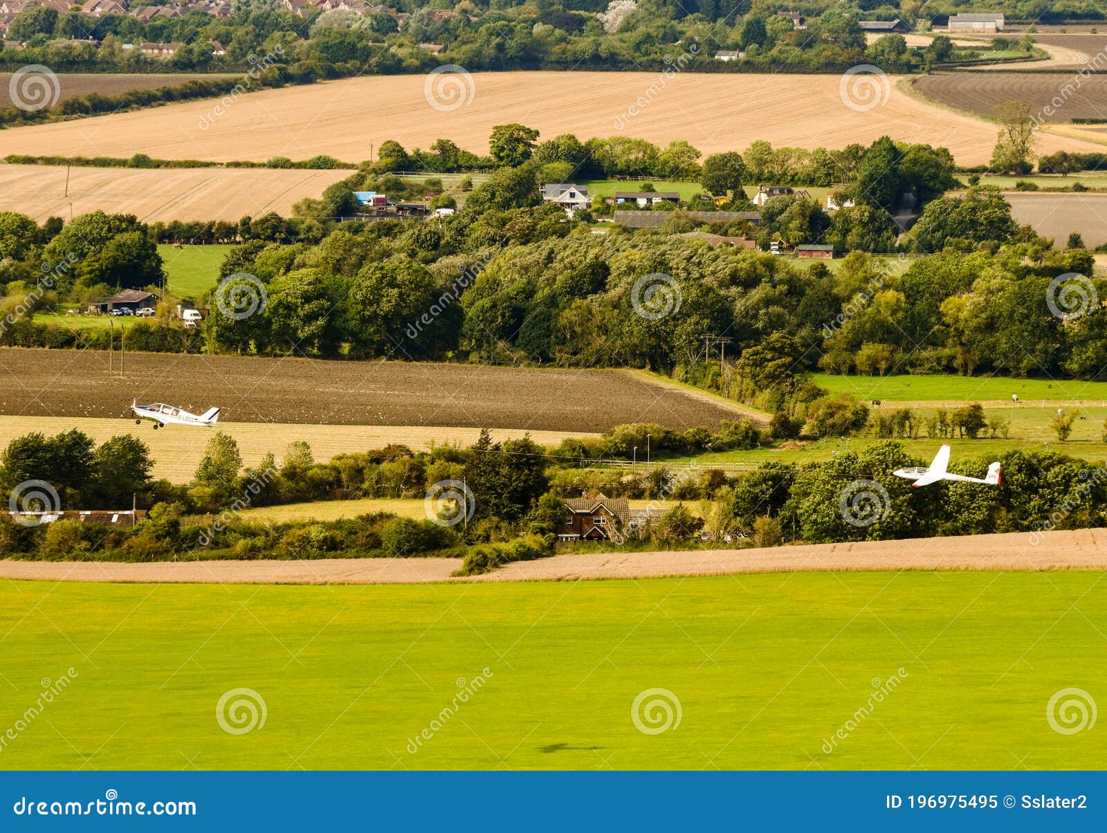 Dunstable Downs and Glider on TakeOff Stock Image Image of outdoor