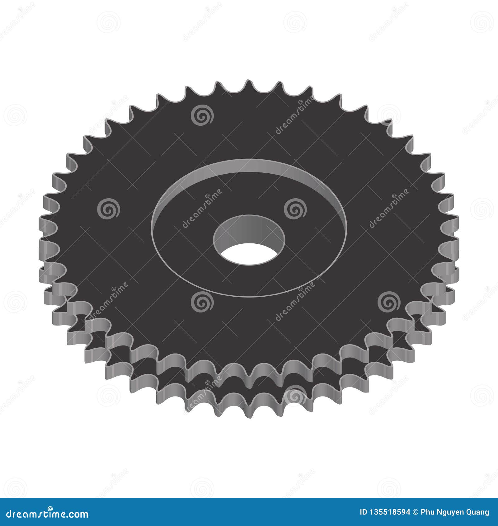 Duplex Chain Sprocket. 3D Effect Vector Stock Vector Illustration of