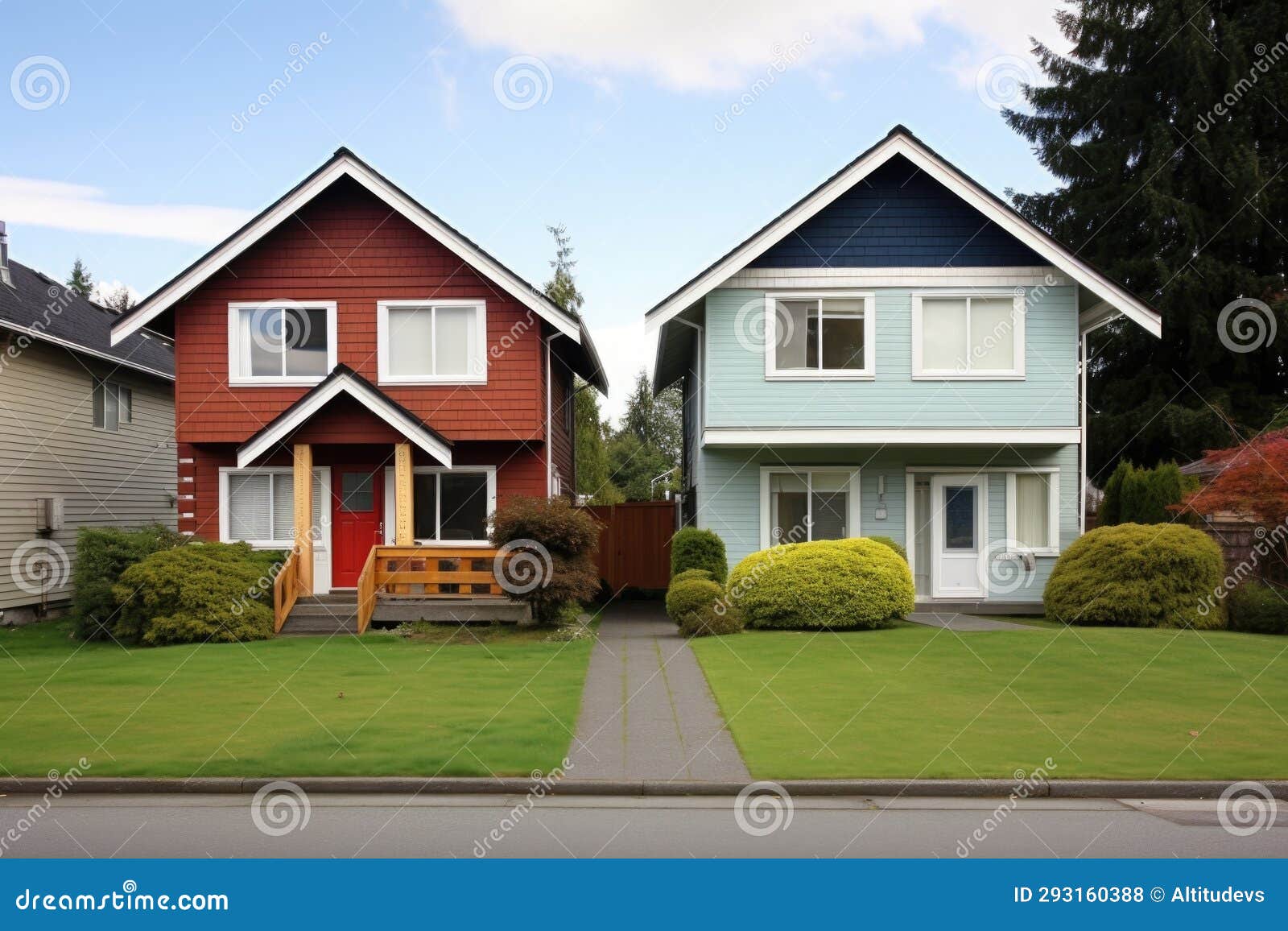 Duplex House Divided into Two Properties Stock Photo Image of urban