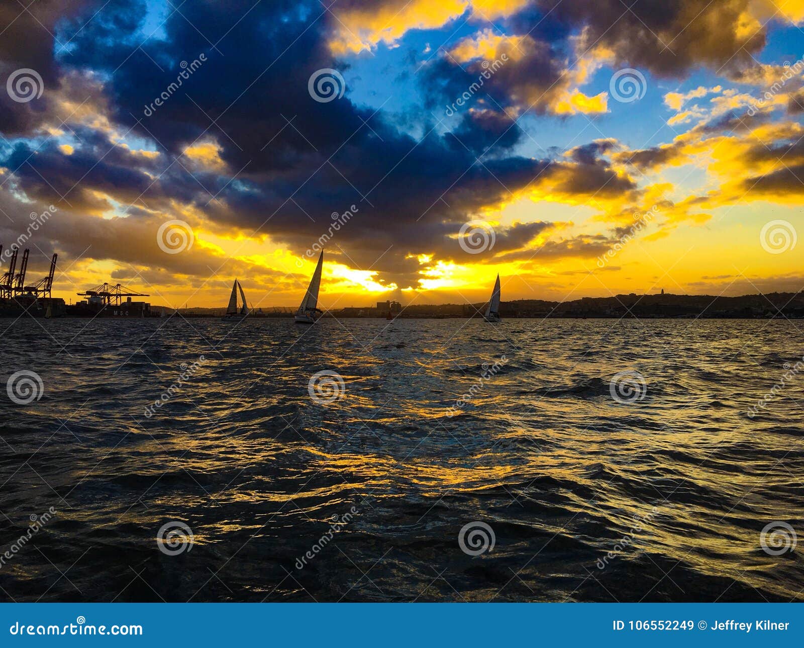Durban harbor sunset editorial stock image. Image of sunset 106552249