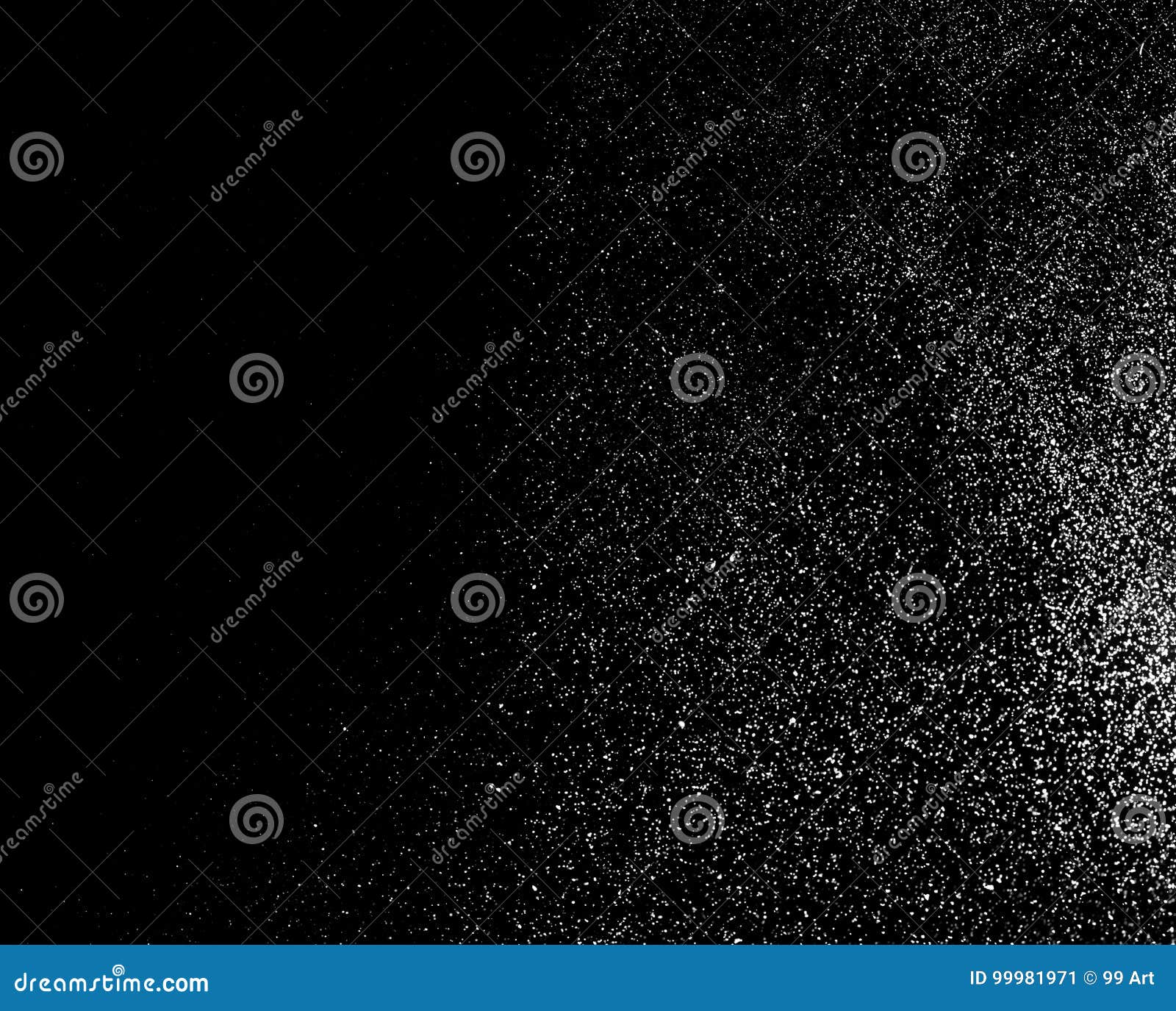 Dust Explosion on a Black Background for Graphic Resources. Stock Image