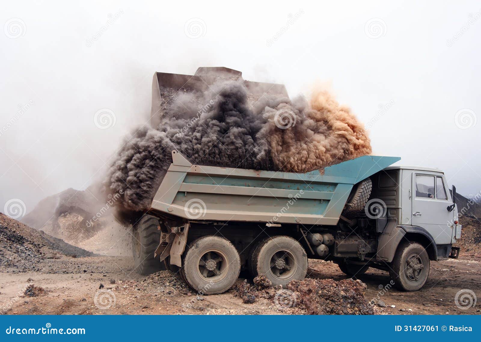 Dust Explosion when Loading Truck at the Mine 2 Stock Image Image of