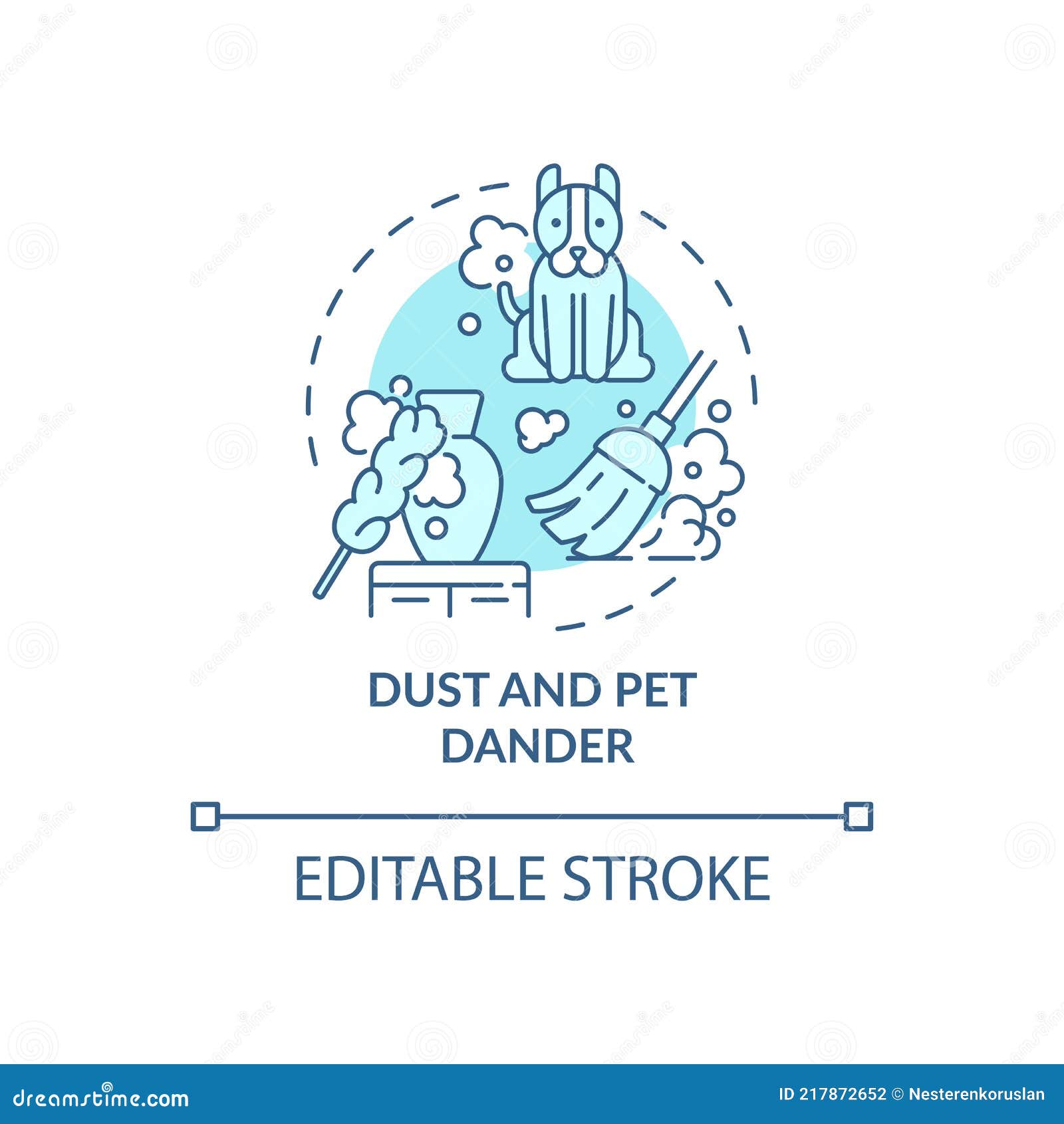 dust and pet dander concept icon