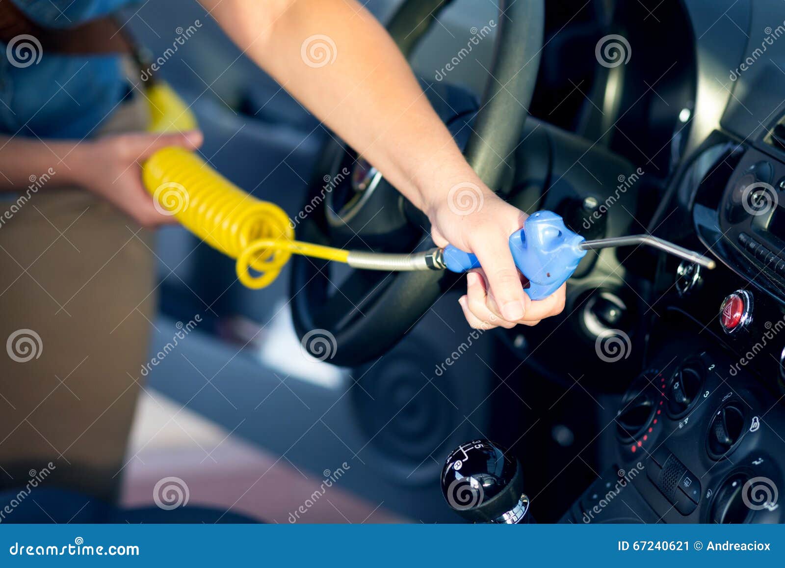 Dust Removal with Air Gun at Car Wash Stock Image Image of cabin